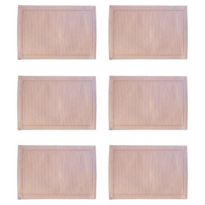 Hollywood Regency Ballet Pink Pleated Rectangular Placemats, Set of 6