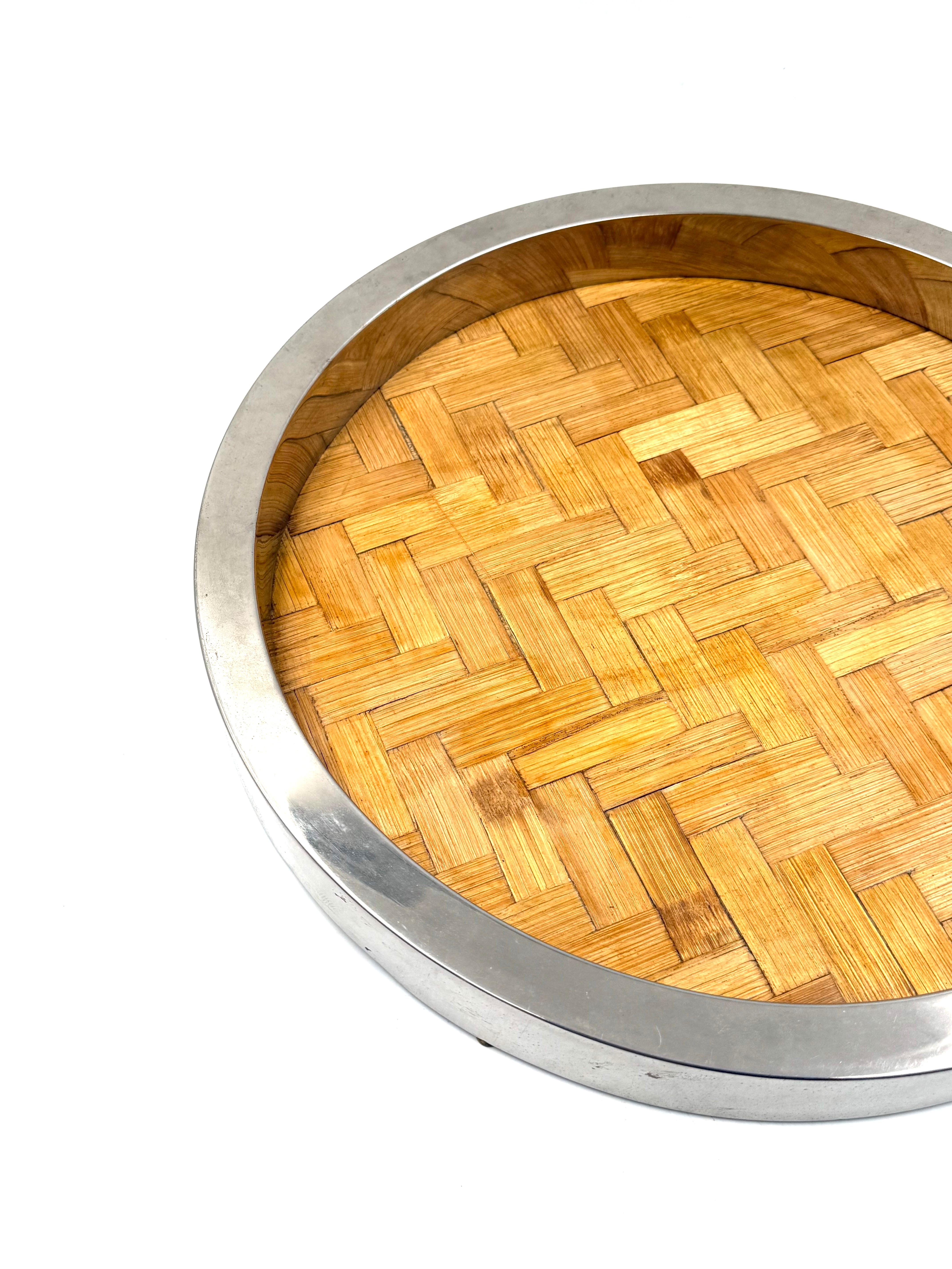 Hollywood regency bamboo and brass tray, Italy 1970s en vente 5