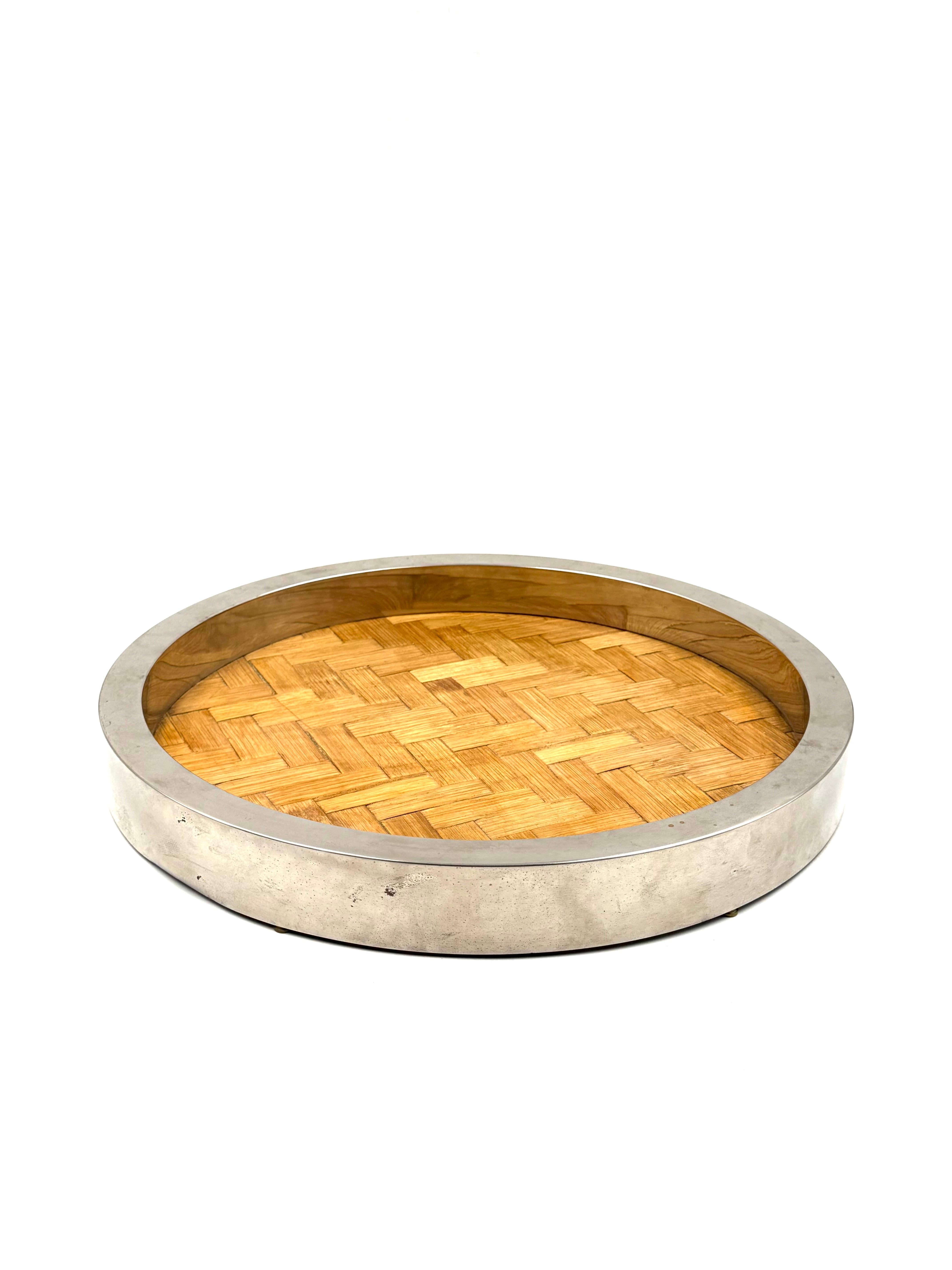 Hollywood regency bamboo and brass tray, Italy 1970s Excellent état - En vente à Firenze, IT