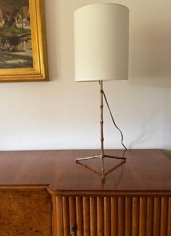 Hollywood regency bamboo shaped table lamp, Maison Jansen France 1970s