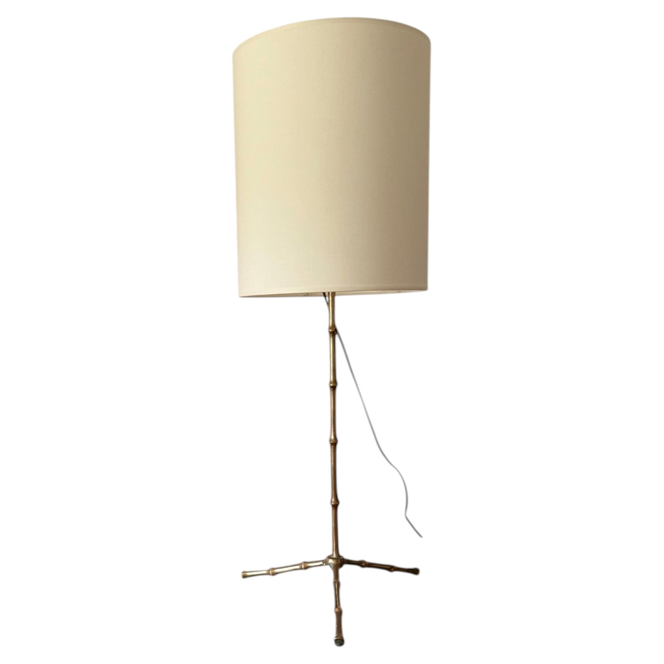 Hollywood regency bamboo shaped table lamp, Maison Jansen France 1970s