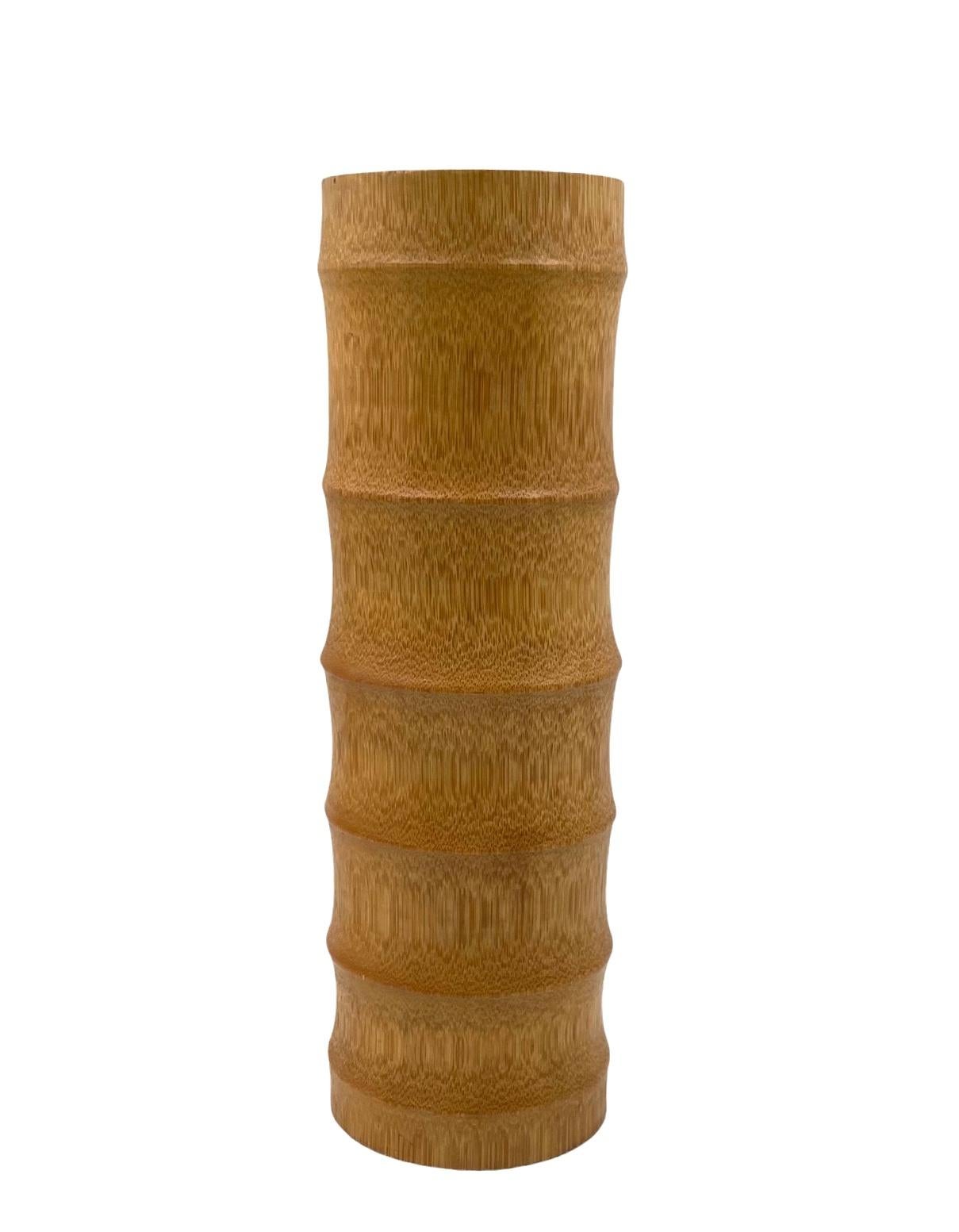 Jarrón de bambú Hollywood regency, Italia 1970 en venta 5