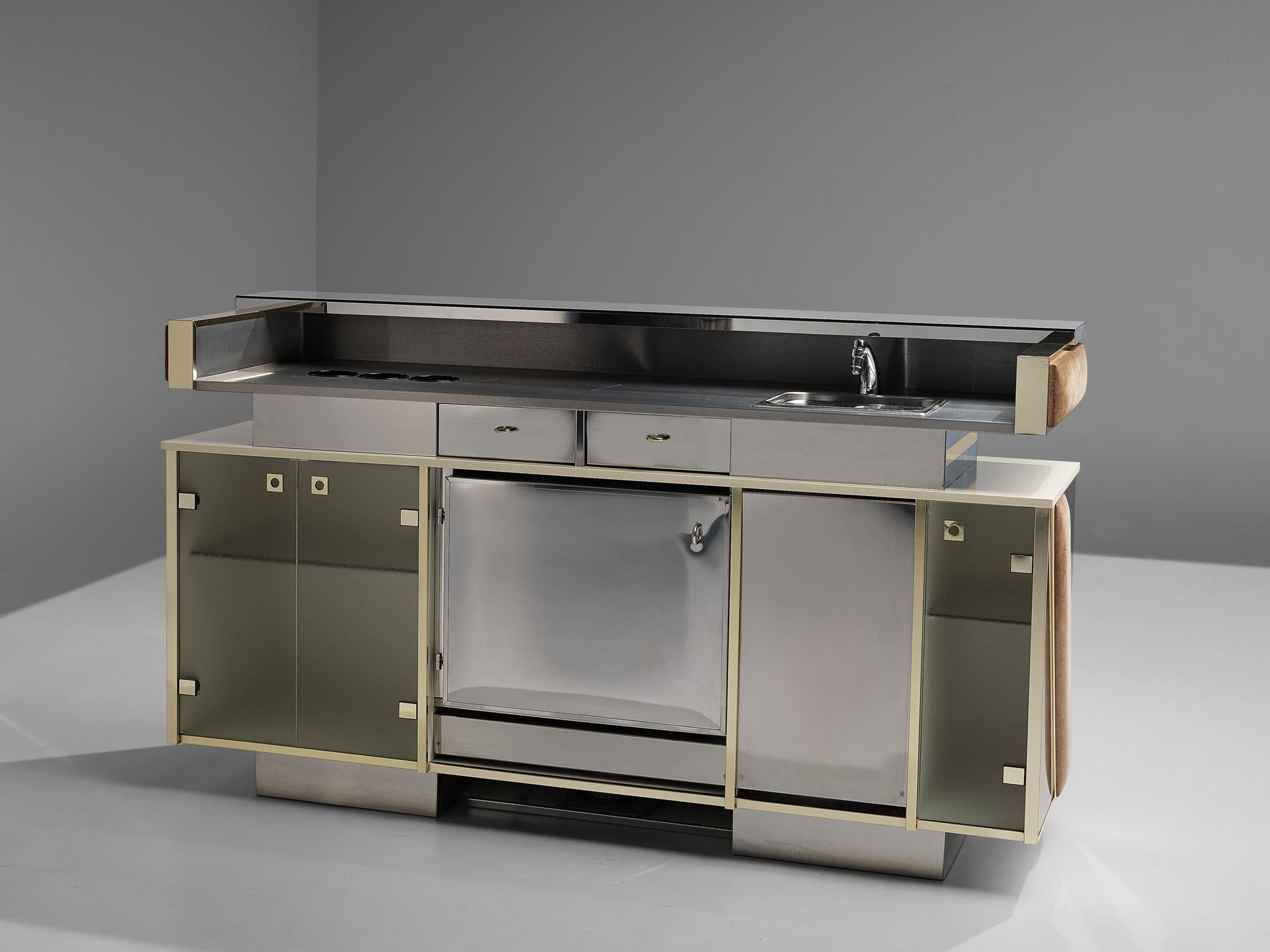 Hollywood Regency Bar Cabinet in the Style of Willy Rizzo For Sale 4