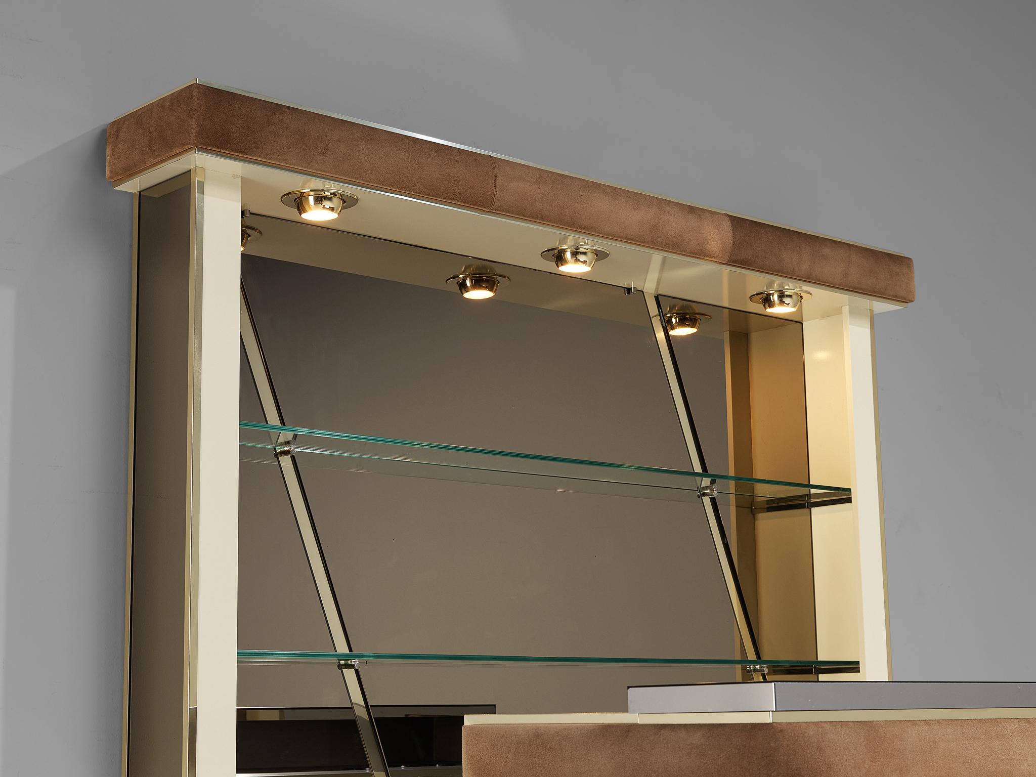 Italian Hollywood Regency Bar Cabinet in the Style of Willy Rizzo For Sale