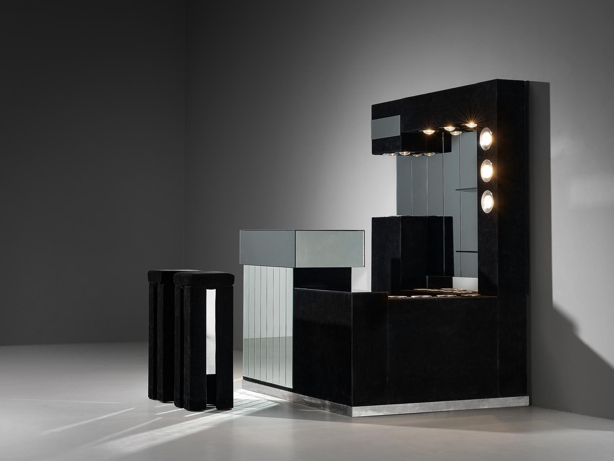 Italian Hollywood Regency Bar Cabinet in the Style of Willy Rizzo For Sale