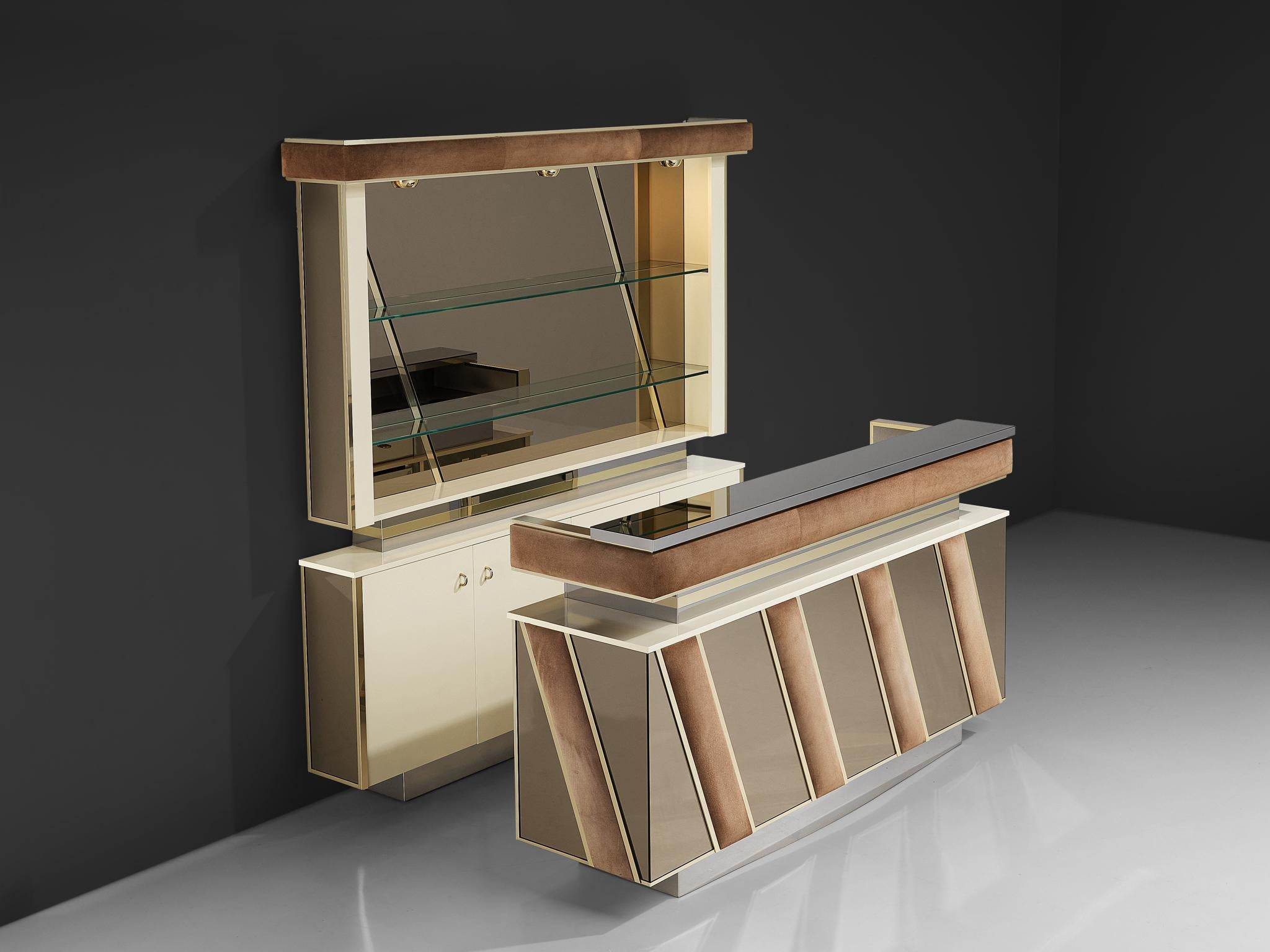 Italiano Mobile bar Hollywood Regency nello stile di Willy Rizzo in vendita