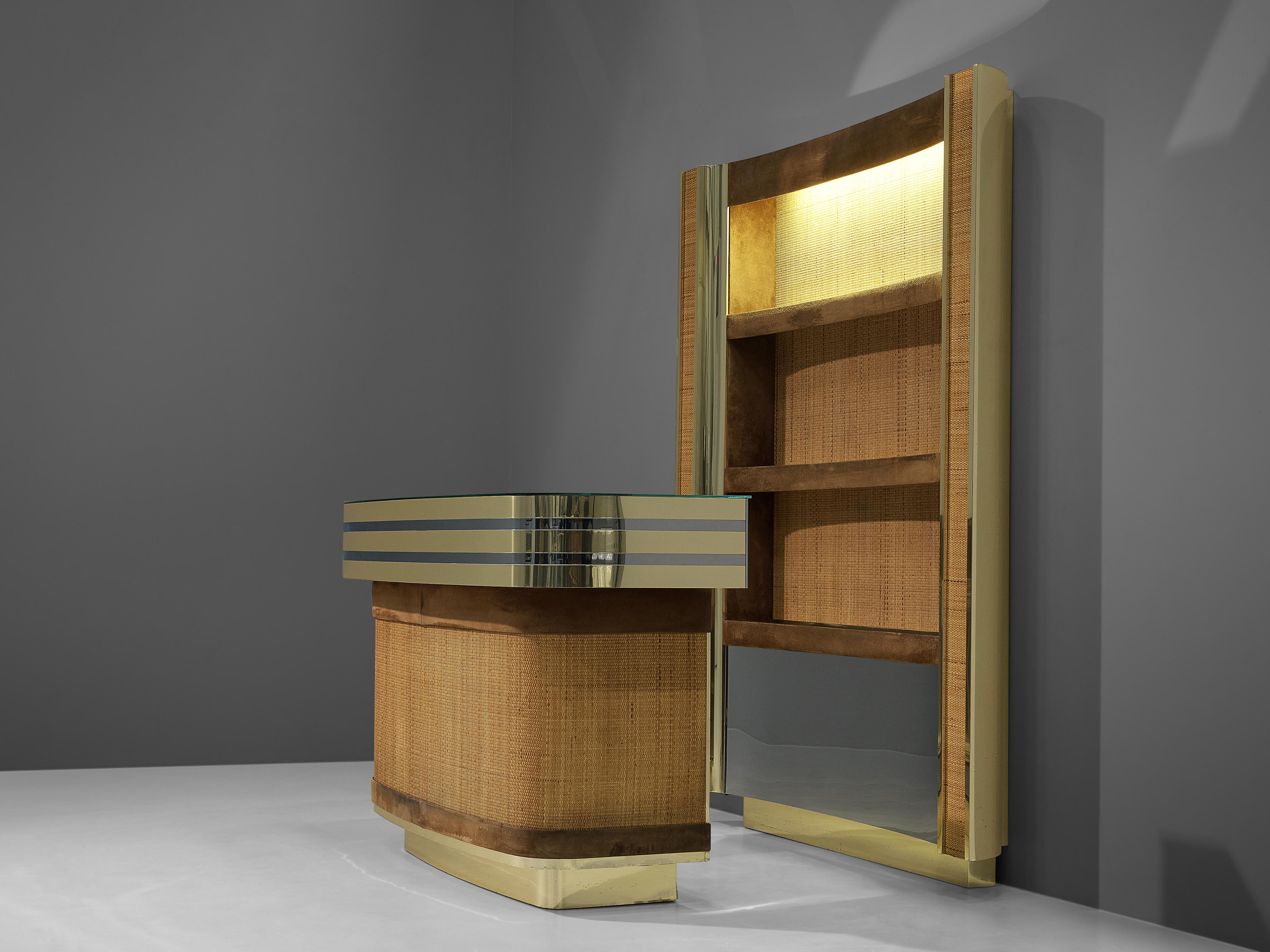 Italian Hollywood Regency Bar Cabinet in the Style of Willy Rizzo