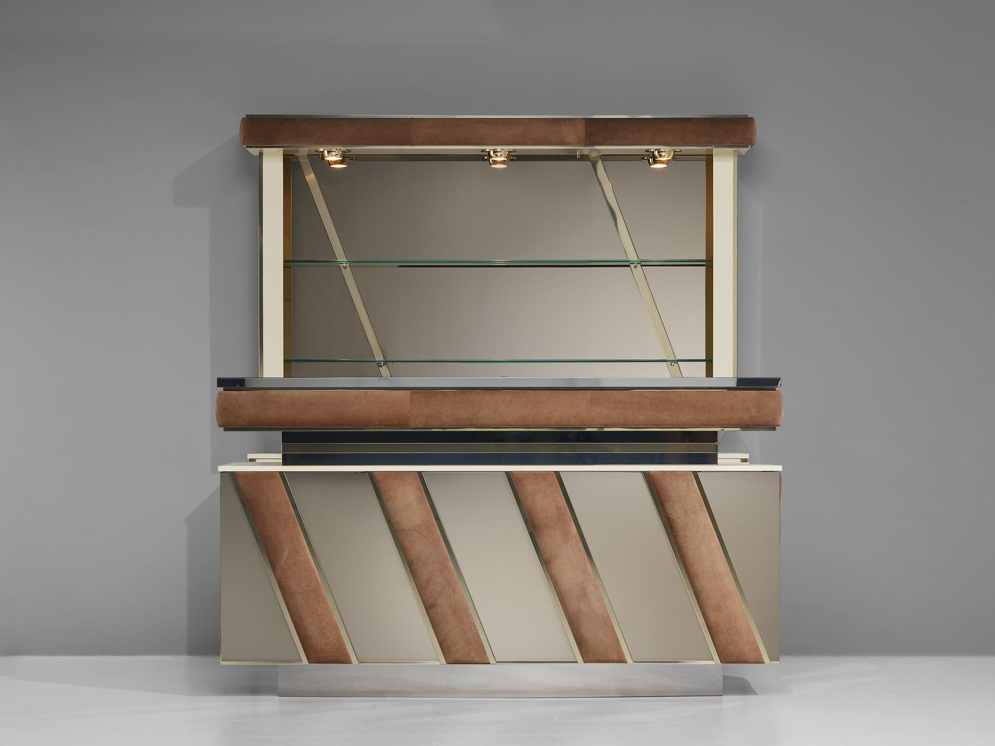 Hollywood Regency Bar Cabinet in the Style of Willy Rizzo In Good Condition For Sale In Waalwijk, NL
