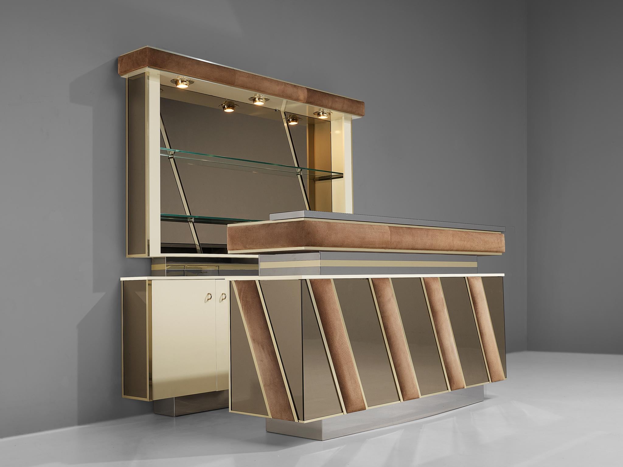 Late 20th Century Hollywood Regency Bar Cabinet in the Style of Willy Rizzo For Sale