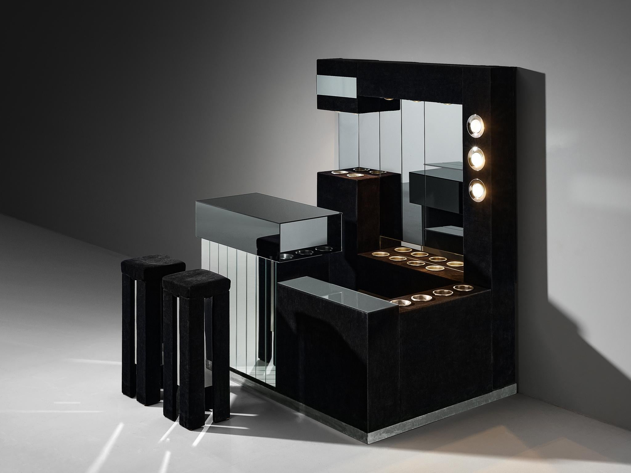 Late 20th Century Hollywood Regency Bar Cabinet in the Style of Willy Rizzo For Sale