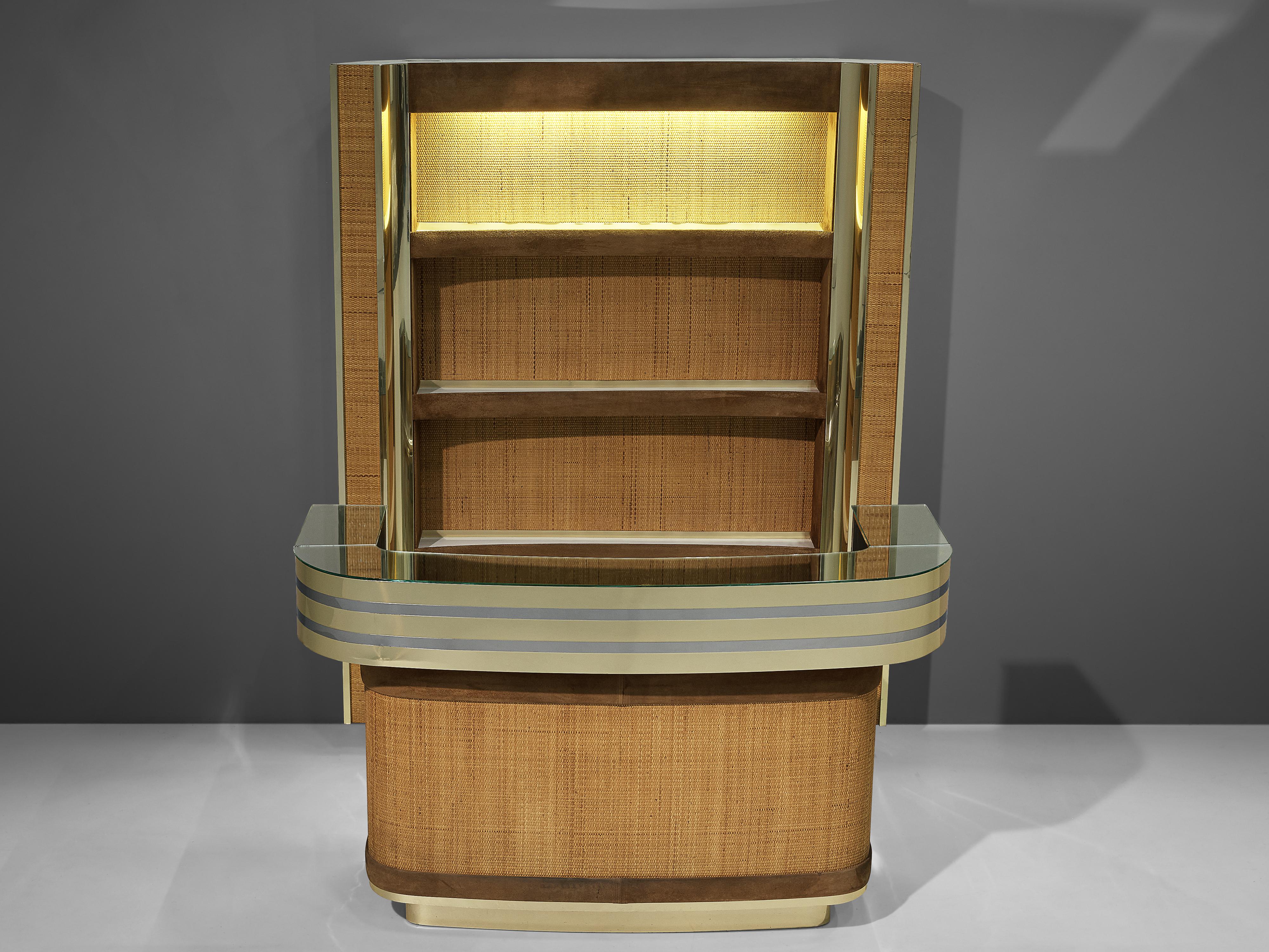 Late 20th Century Hollywood Regency Bar Cabinet in the Style of Willy Rizzo