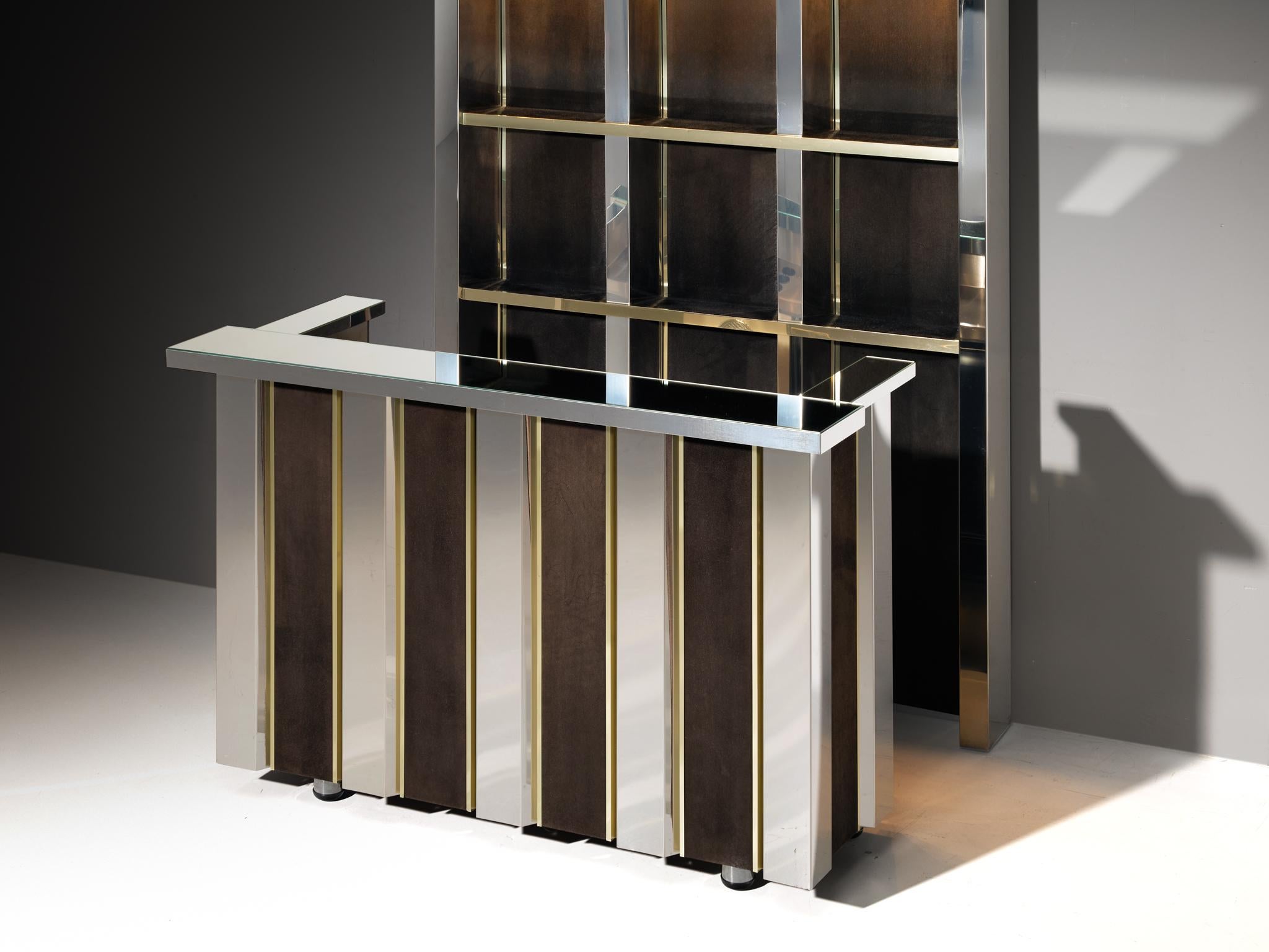 Late 20th Century Hollywood Regency Bar Cabinet in the Style of Willy Rizzo For Sale