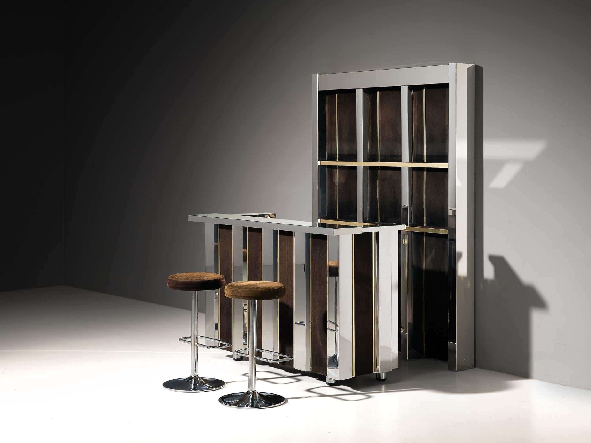 Hollywood Regency Bar Cabinet in the Style of Willy Rizzo For Sale 1