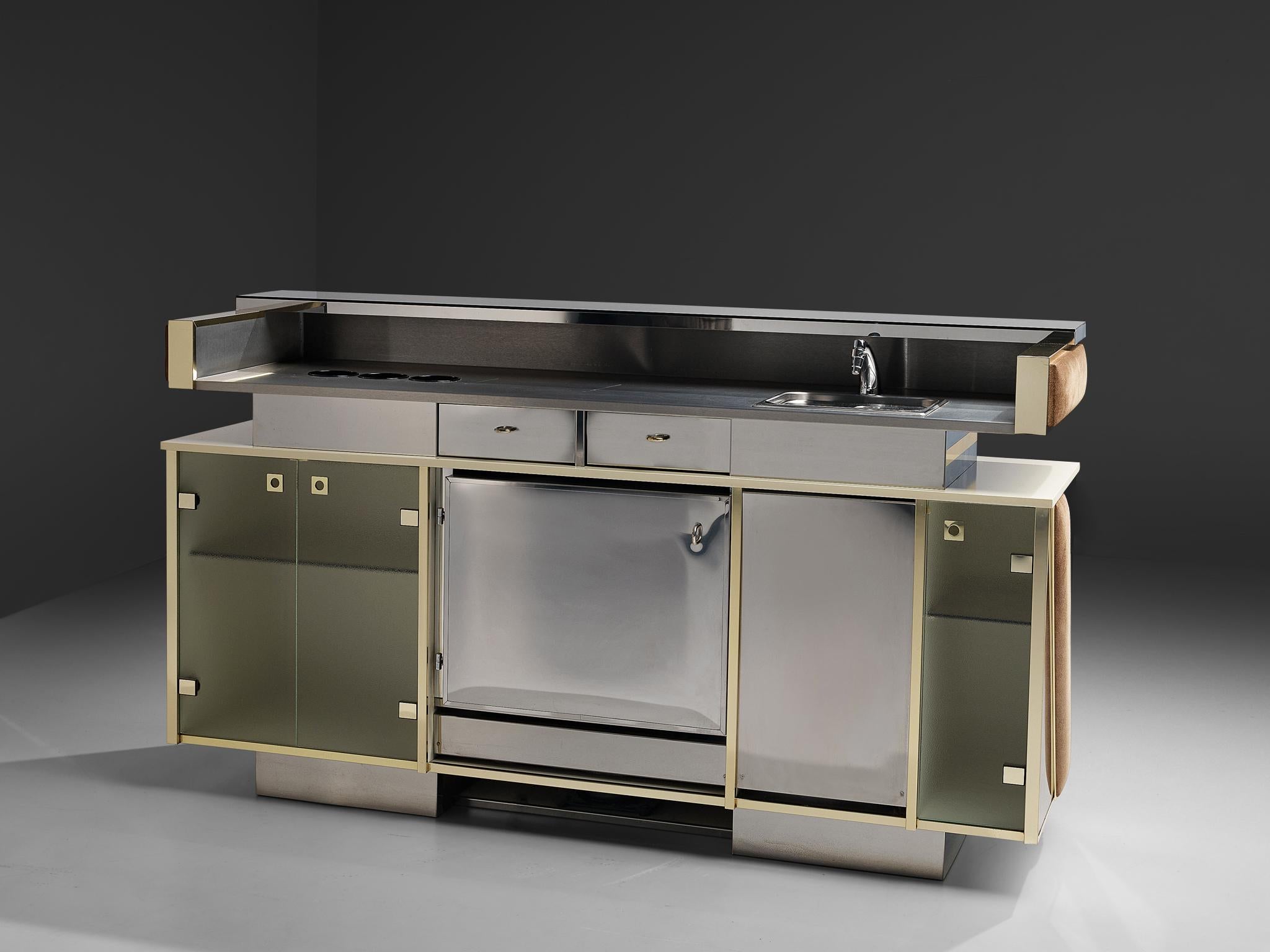 Mobile bar Hollywood Regency nello stile di Willy Rizzo in vendita 3