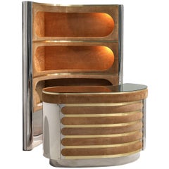 Hollywood-Regency-Barschrank im Stil von Willy Rizzo