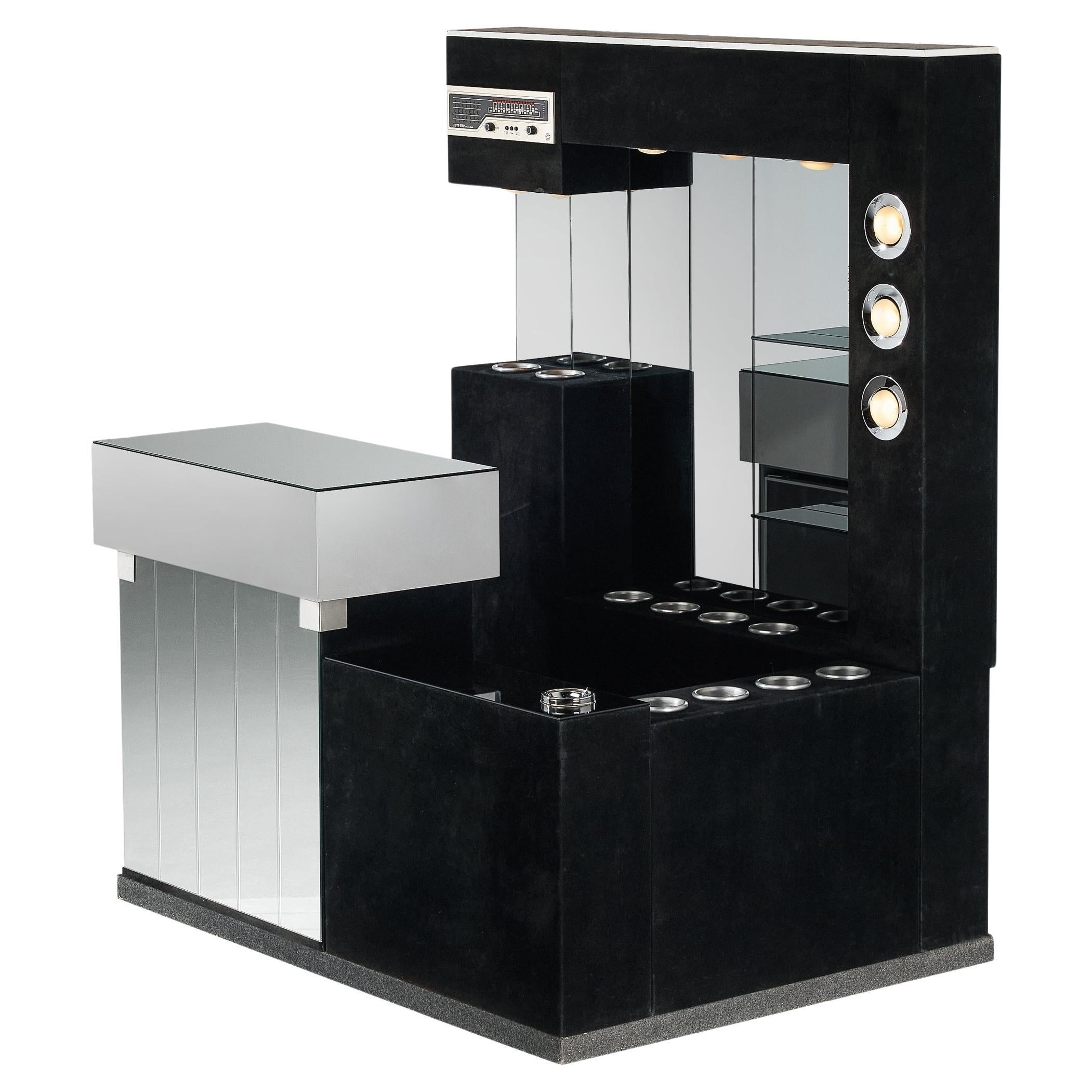 Mobile bar Hollywood Regency nello stile di Willy Rizzo 