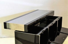 Hollywood Regency Bar Cabinet with 2 Bar Stools in the Style of Willy Rizzo 1970