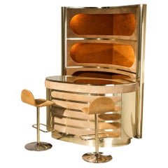 Vintage Hollywood Regency Bar Cabinet in the Style of Willy Rizzo