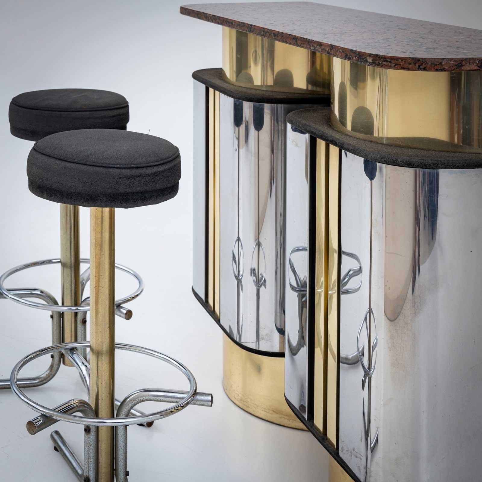 Modern Hollywood Regency Bar with Counter, Italy 1970s For Sale