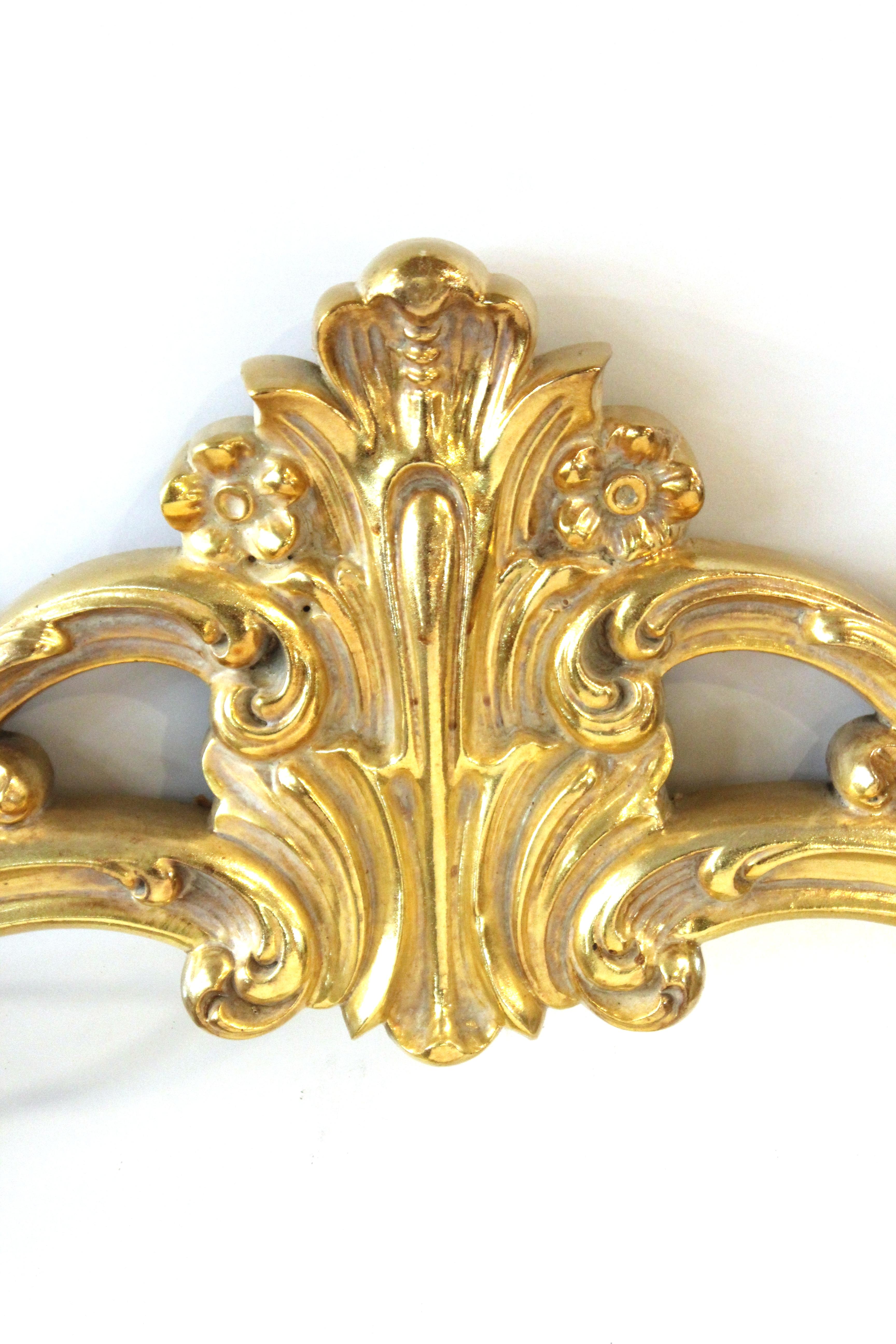 Hollywood Regency Baroque Revival Style Gold Frame Mirror In Good Condition In New York, NY
