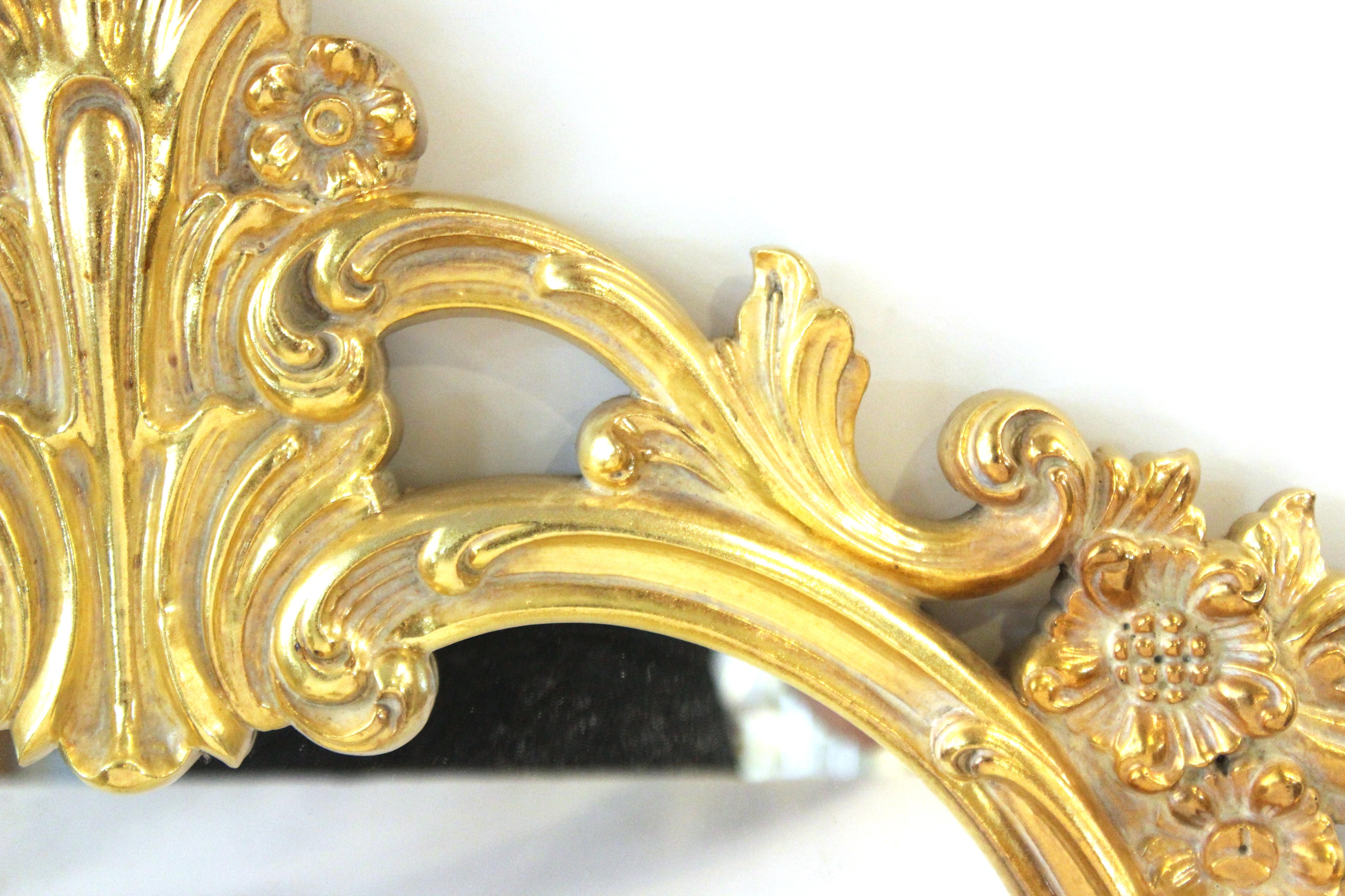 Hollywood Regency Baroque Revival Style Gold Frame Mirror 2