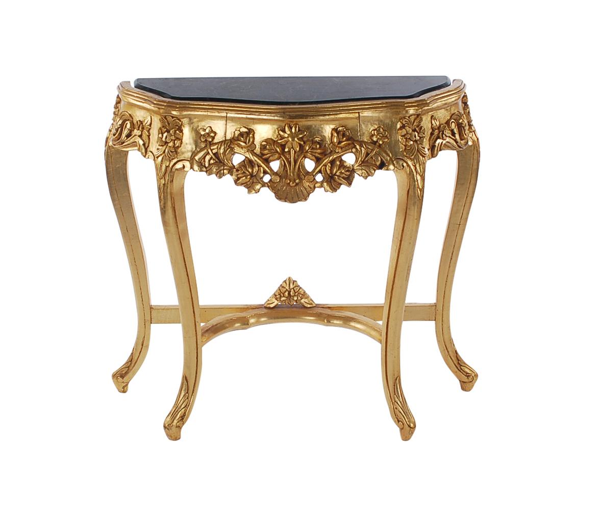 Hollywood Regency Baroque Style French Gold & Marble Console Table / Sofa Table  In Good Condition In Philadelphia, PA