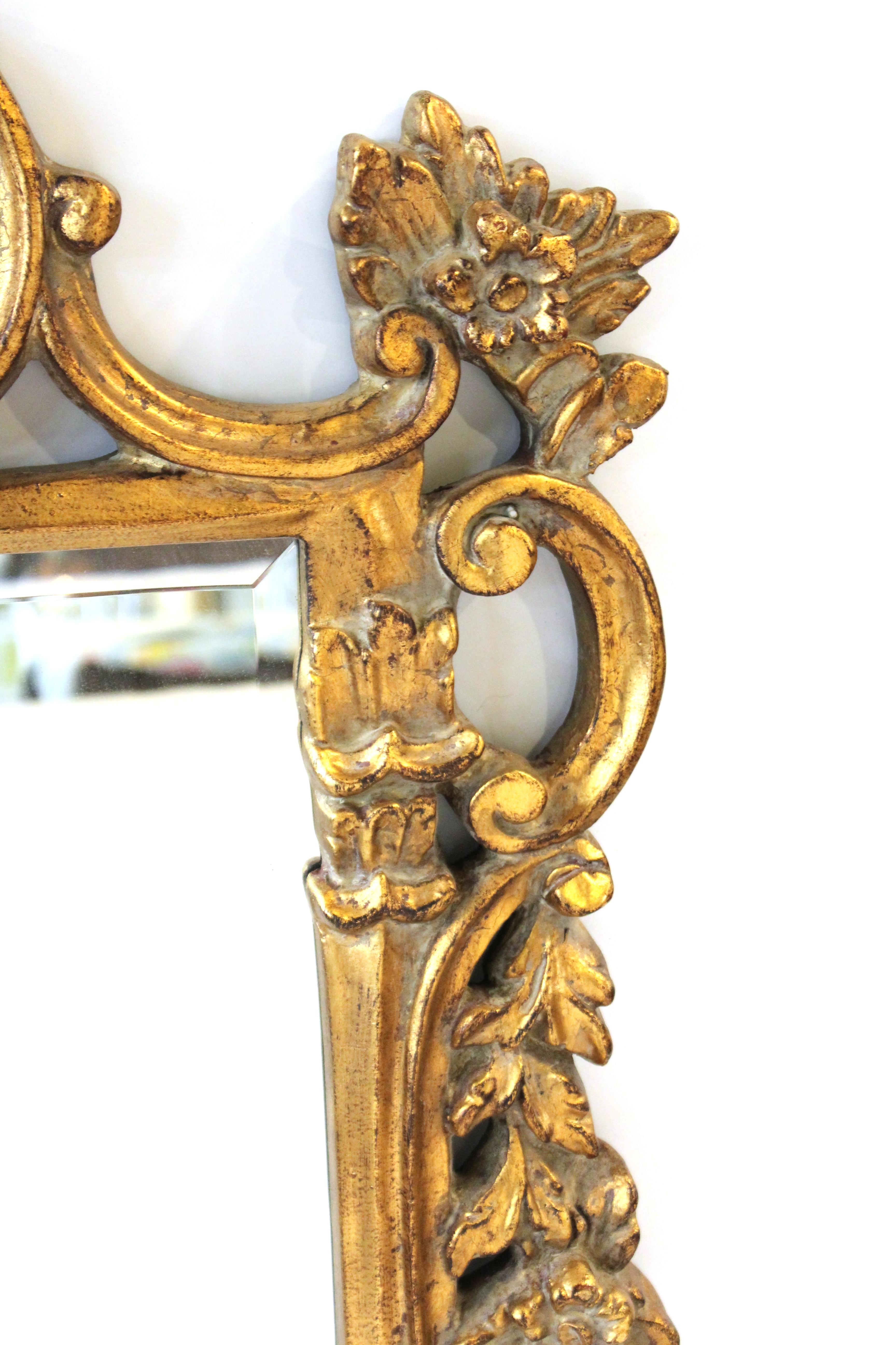 Hollywood Regency Baroque Style Mirror with Giltwood Frame In Good Condition In New York, NY