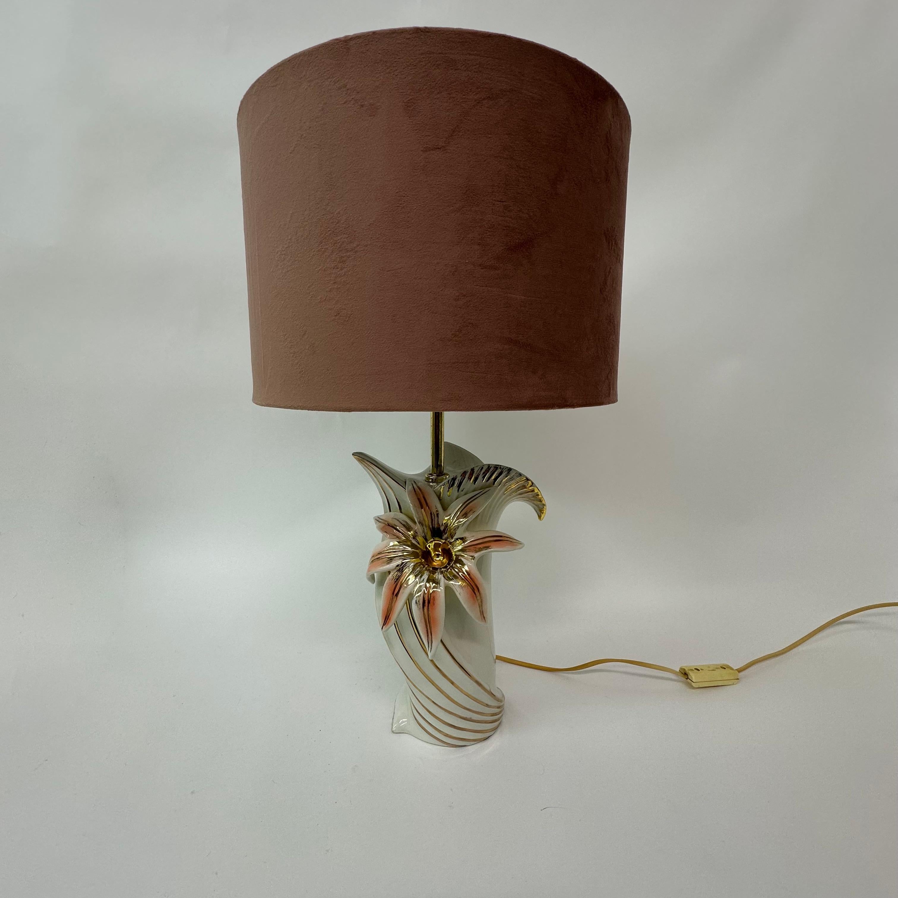 Hollywood regency bassano ceramic table lamp Italy , 1970’s In Good Condition For Sale In Delft, NL