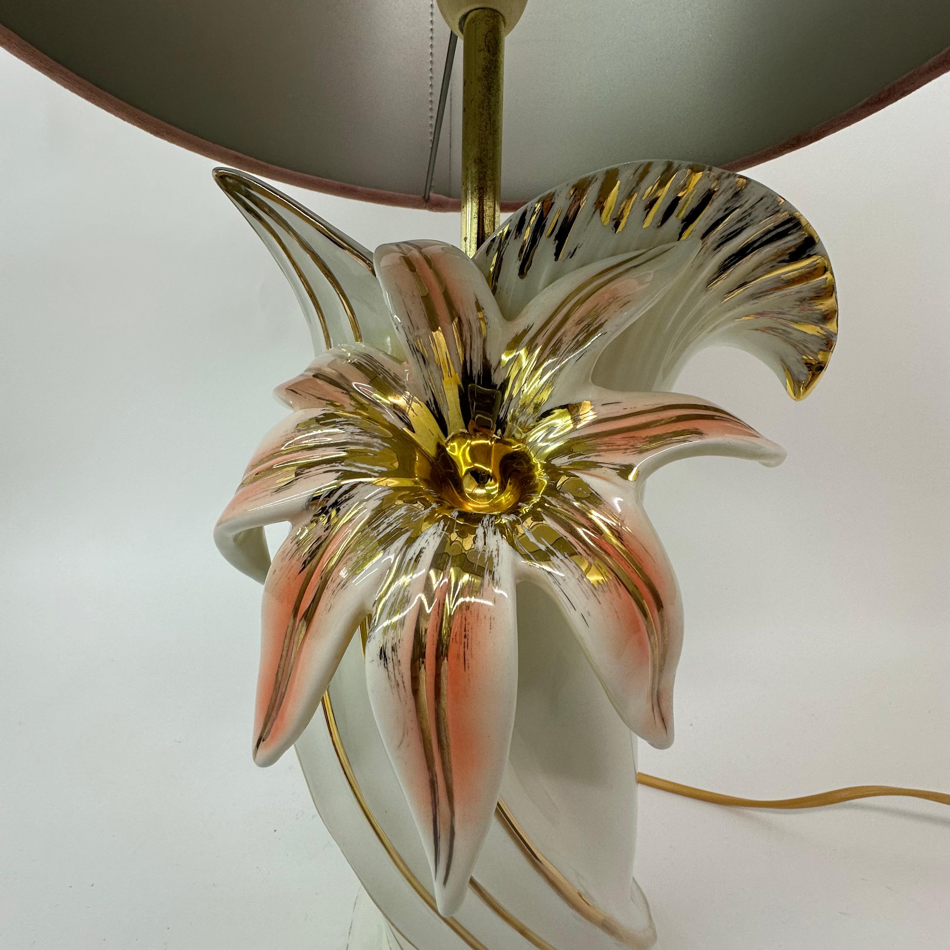 Fin du 20e siècle Lampe de table en céramique Bassano, Hollywood Regency, Italie, années 1970 en vente