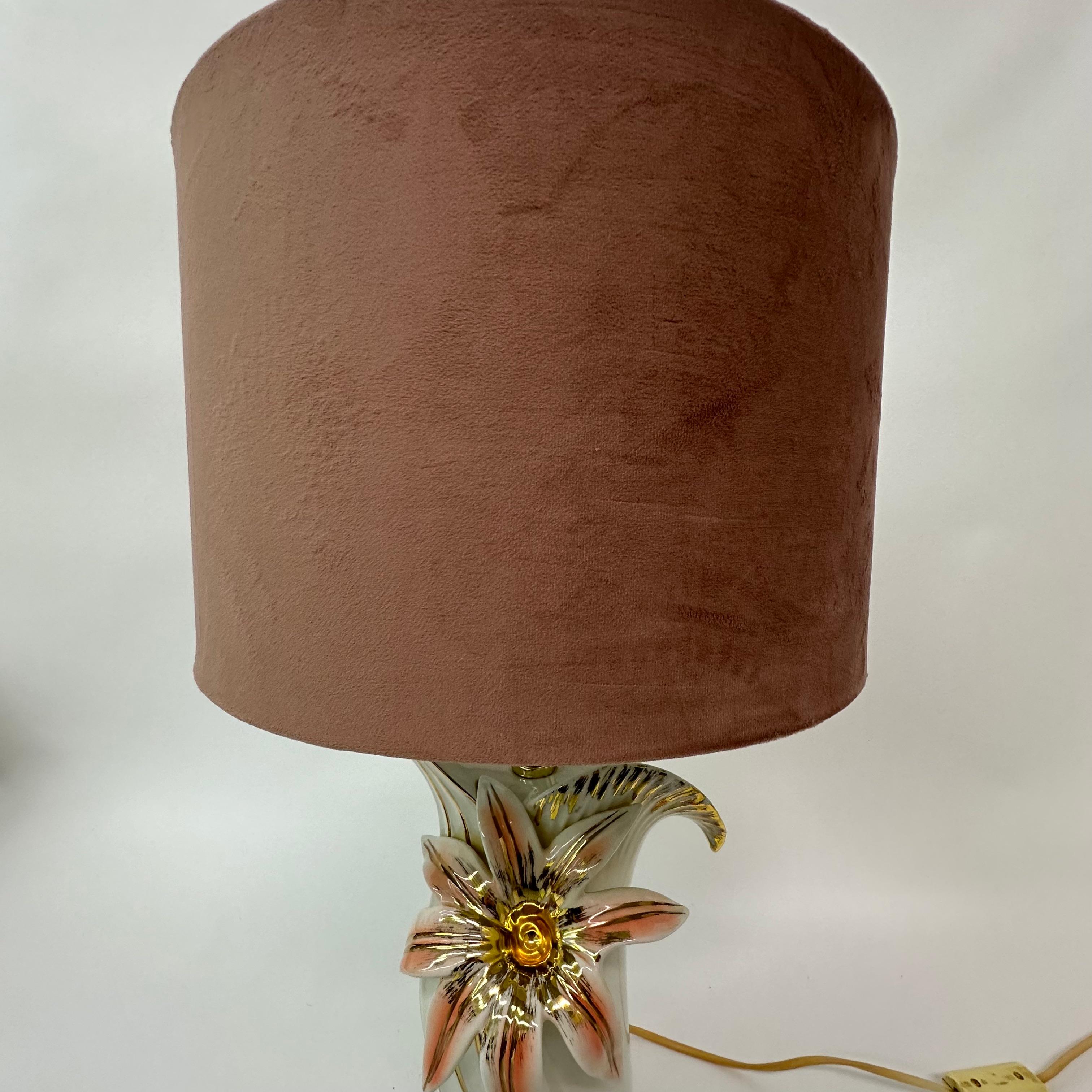 Hollywood regency bassano ceramic table lamp Italy , 1970’s For Sale 1