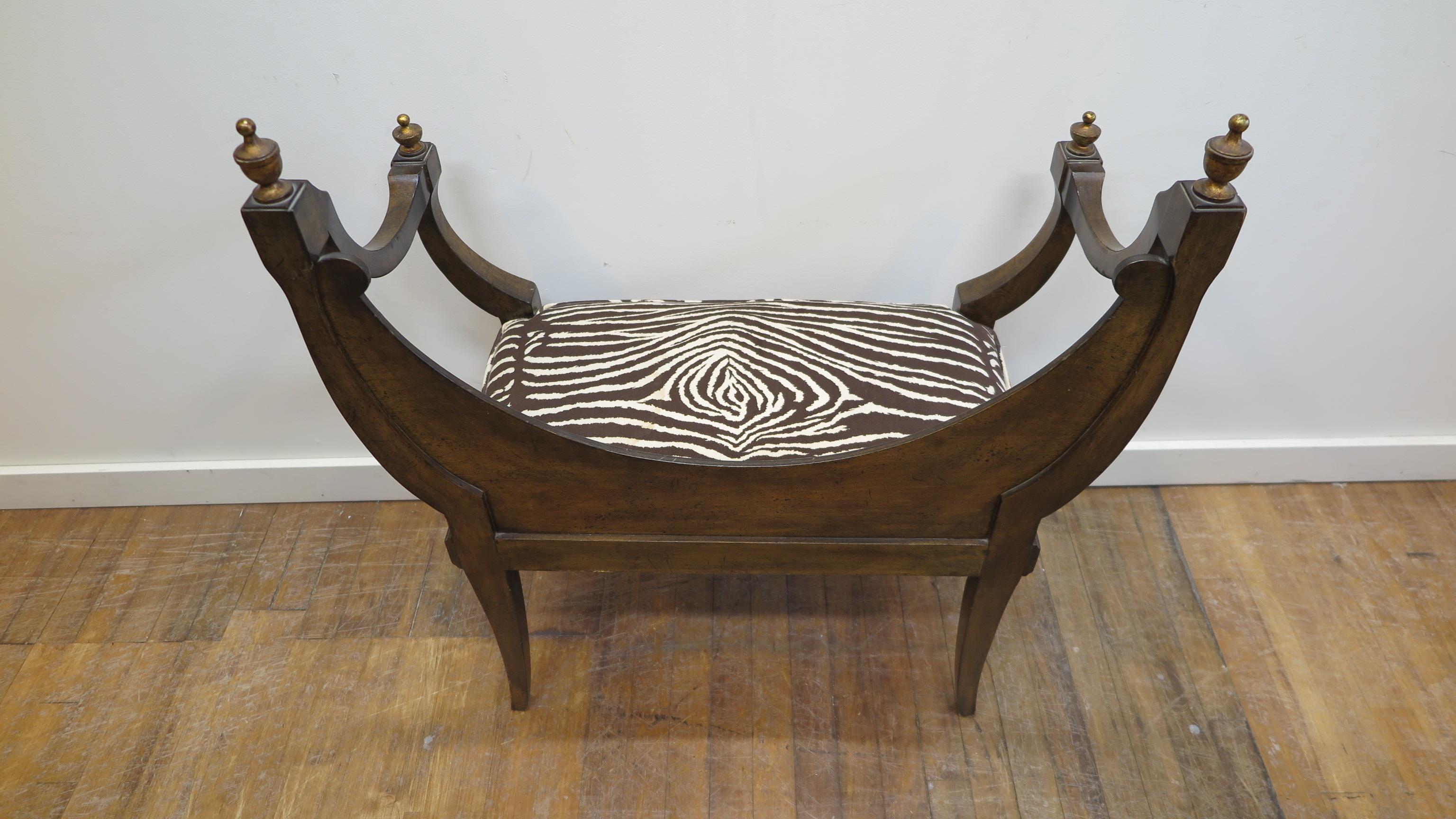Hollywood Regency Bench Seat In Good Condition In New York, NY