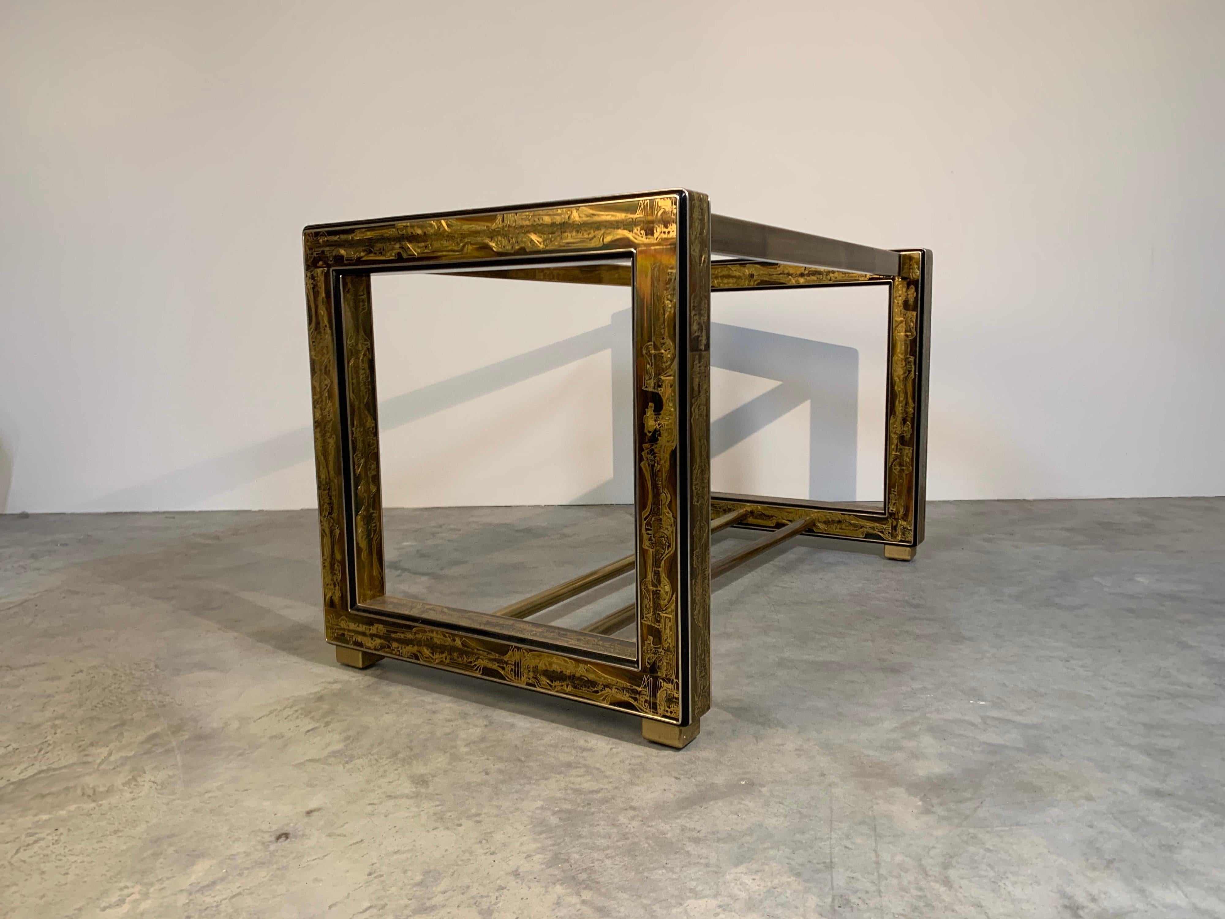 An exquisite example of Bernhard Rohne beautiful acid etched chinoiserie series. No 2 tables are alike.
This particular example is in the finest condition that we’ve ever seen. It is breathtaking.
Listing is for the table base only. We can assist