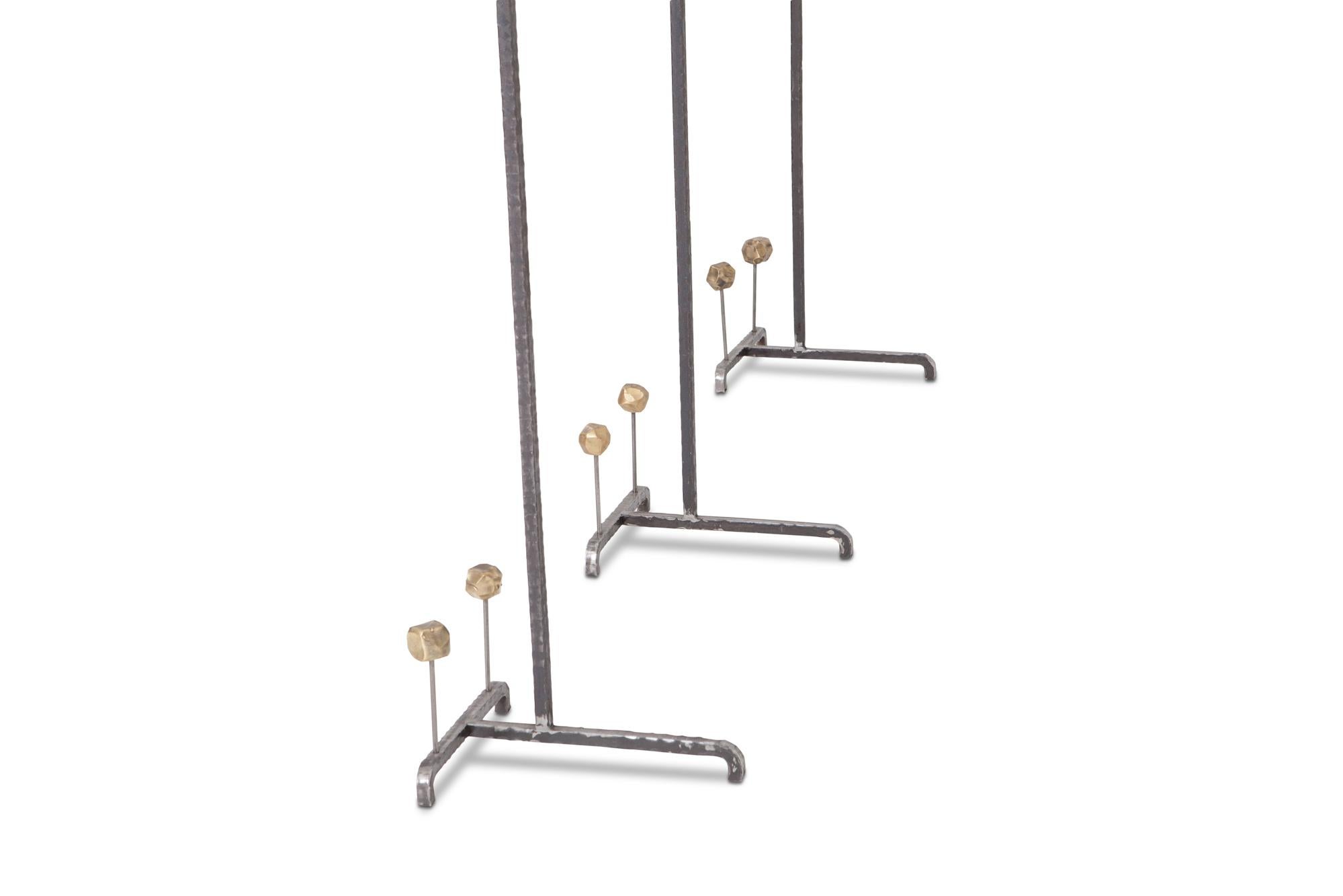Hollywood Regency Bespoke Clothing Rack in Wrought Iron and Brass 8