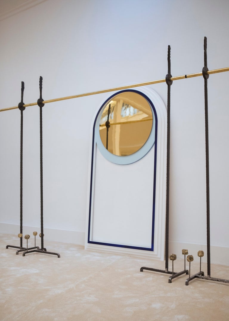 clothing rack dividers on Hollywood Regency Bespoke Clothing Rack In Wrought Iron And Brass For Sale At 1stdibs