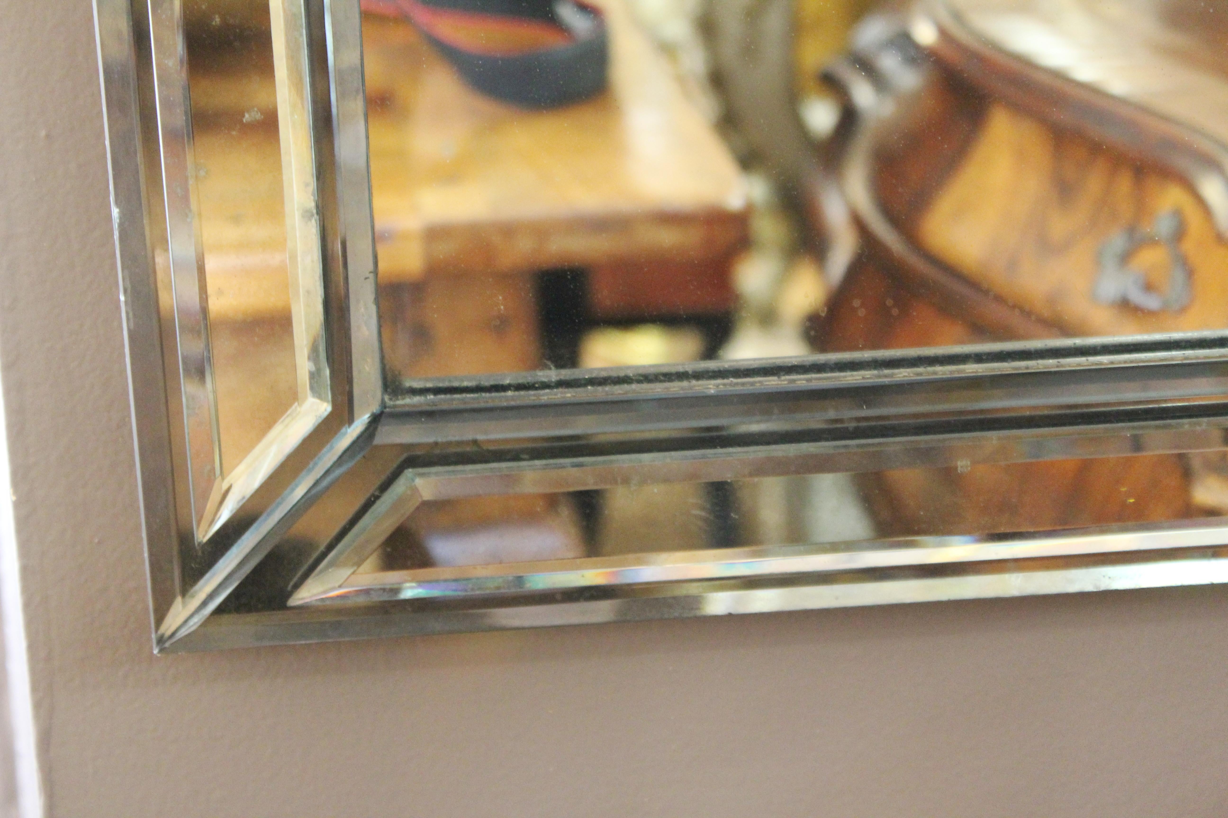 Hollywood Regency Beveled Mirror at 1stDibs