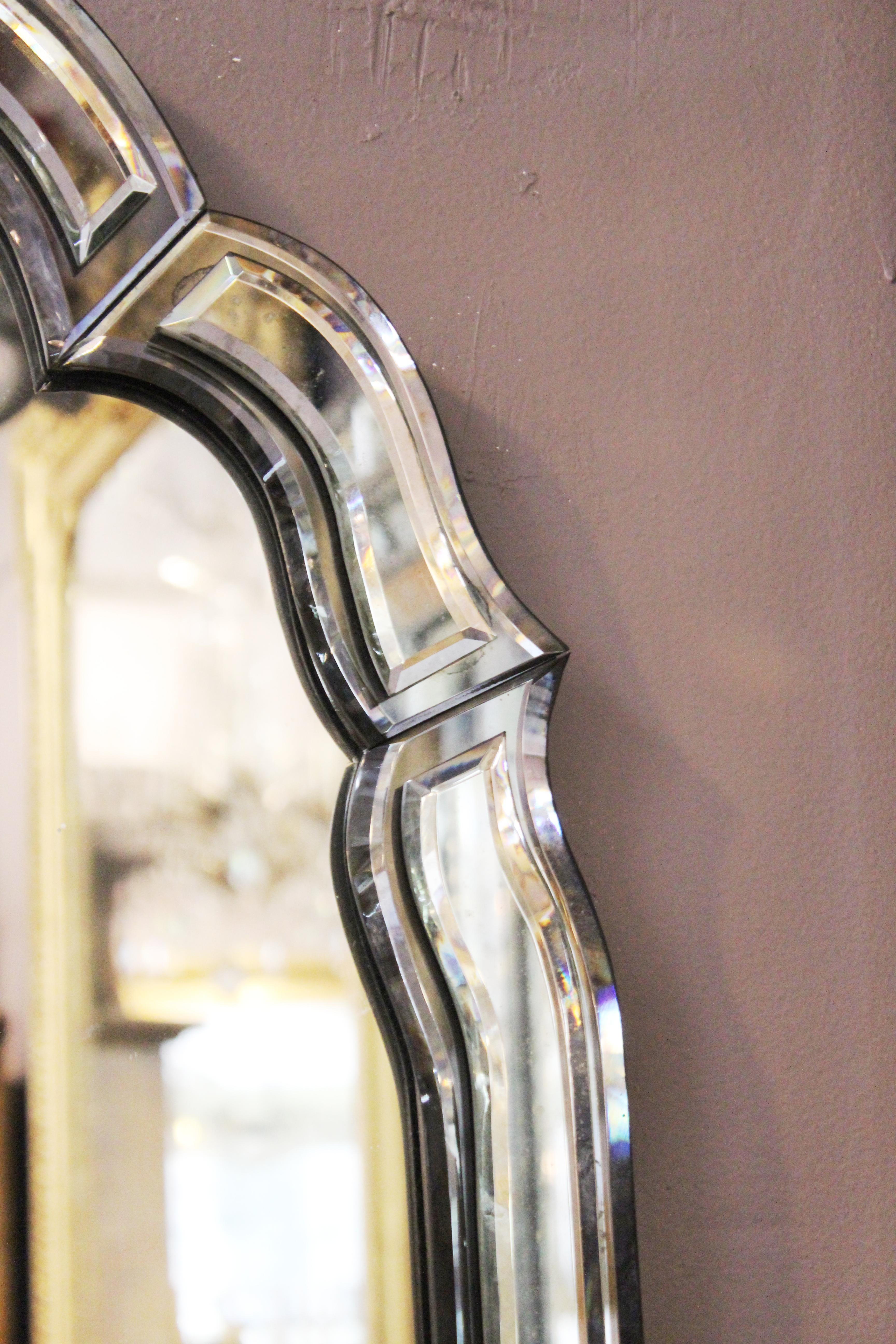 Hollywood Regency Beveled Mirror at 1stDibs