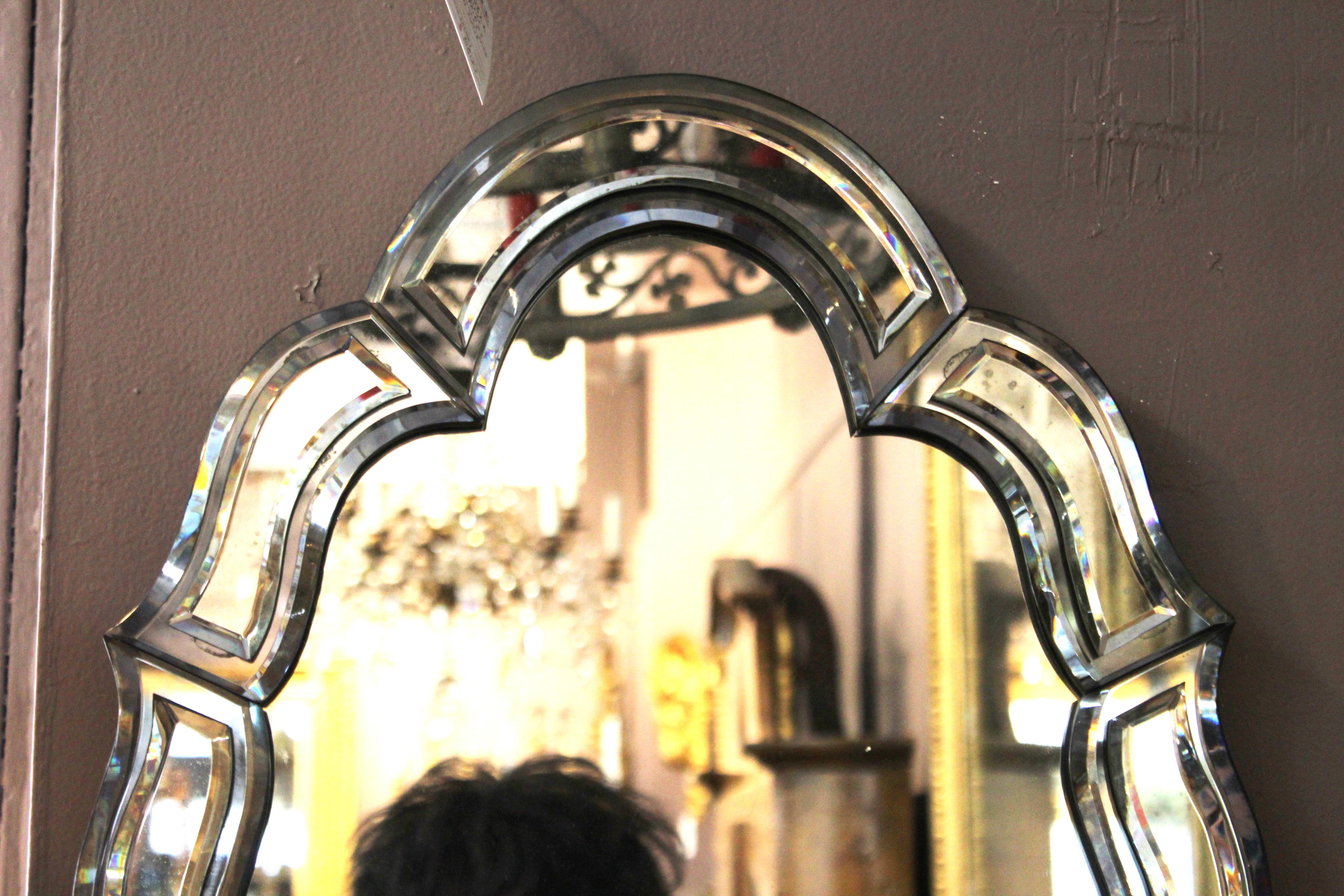 Hollywood Regency Beveled Mirror at 1stDibs
