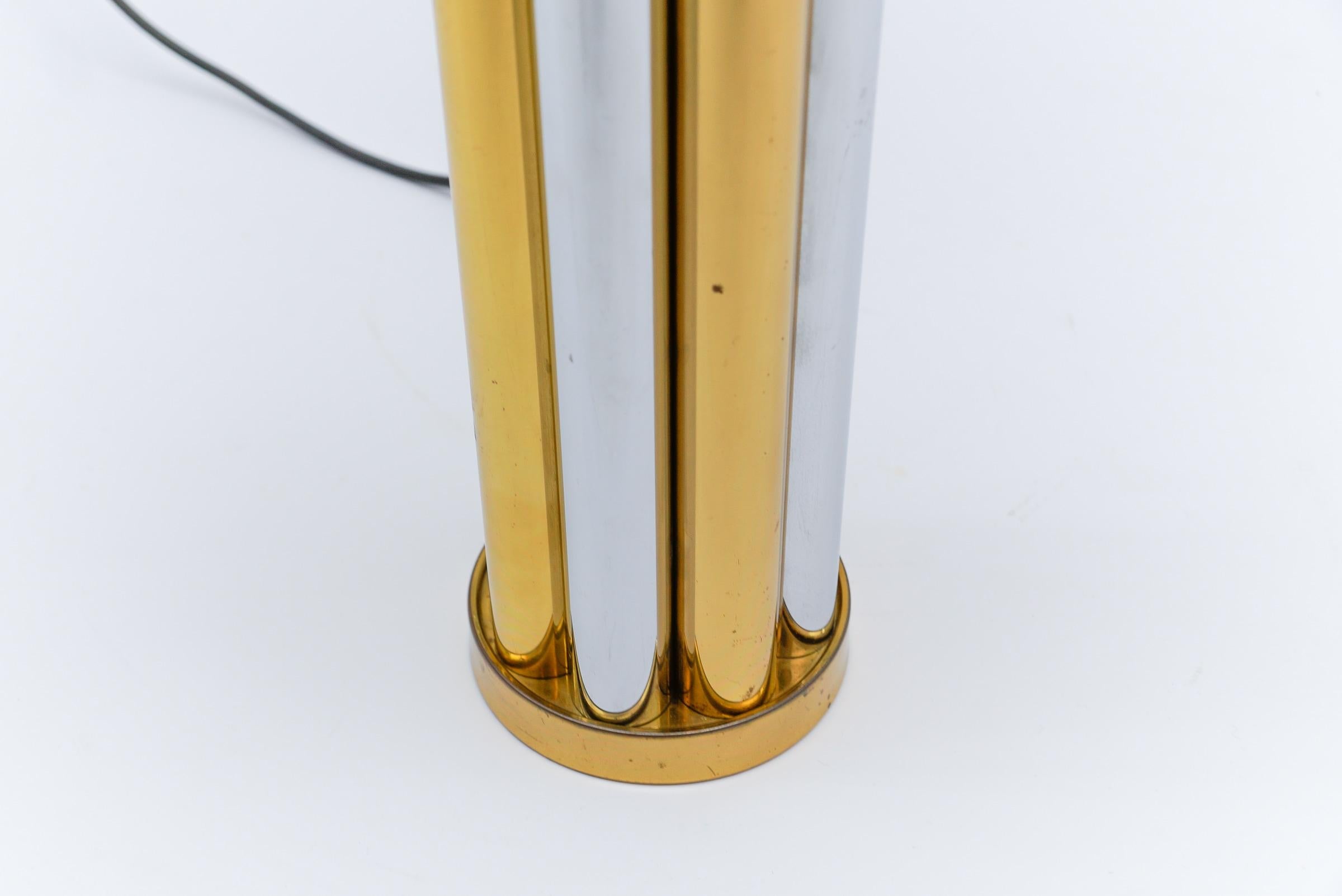 Metal Hollywood Regency Bicolor Table Lamp Base by Leola, Germany, 1970s For Sale