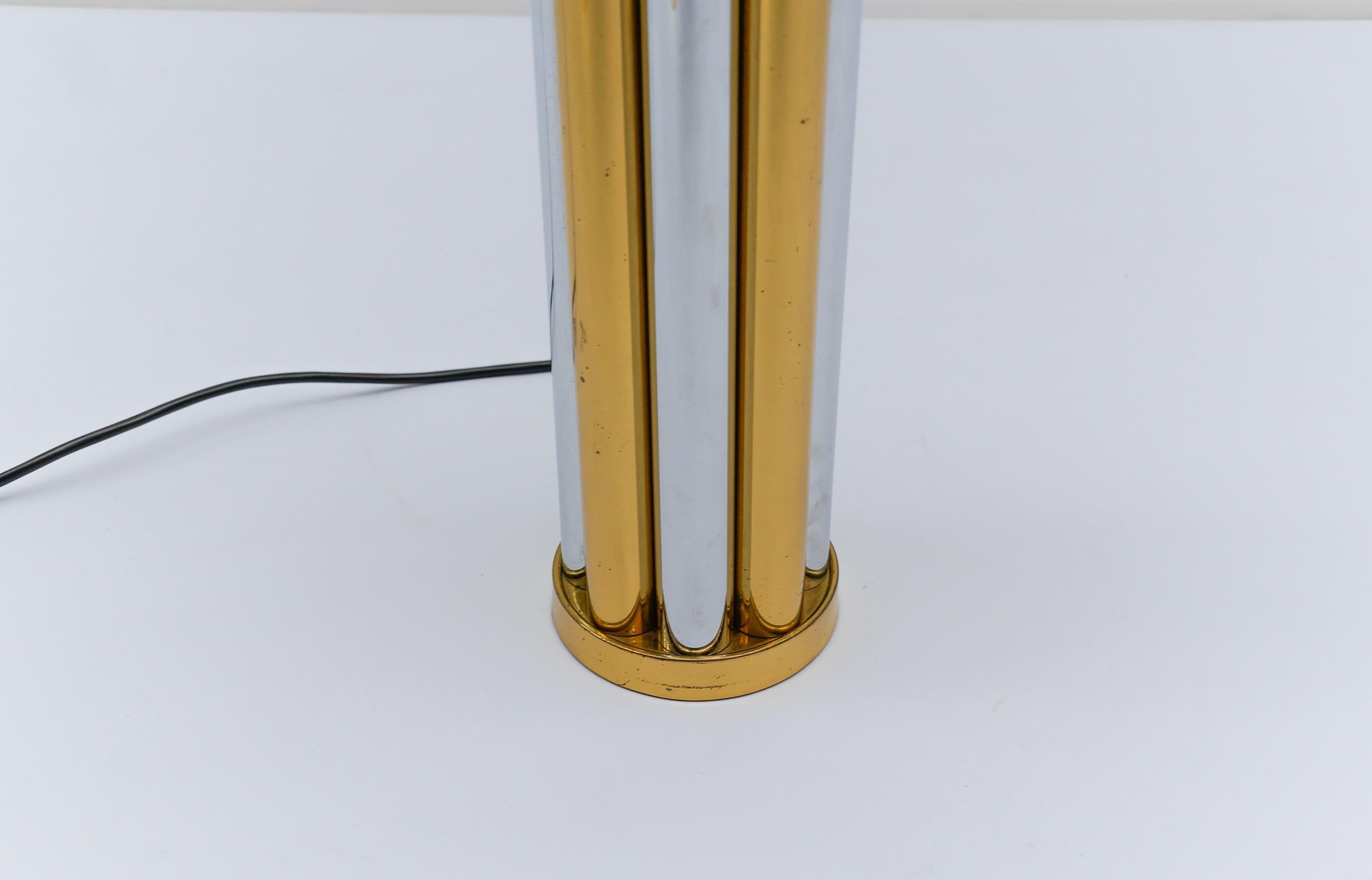 Metal Hollywood Regency Bicolor Table Lamp Base by Leola, Germany, 1970s For Sale
