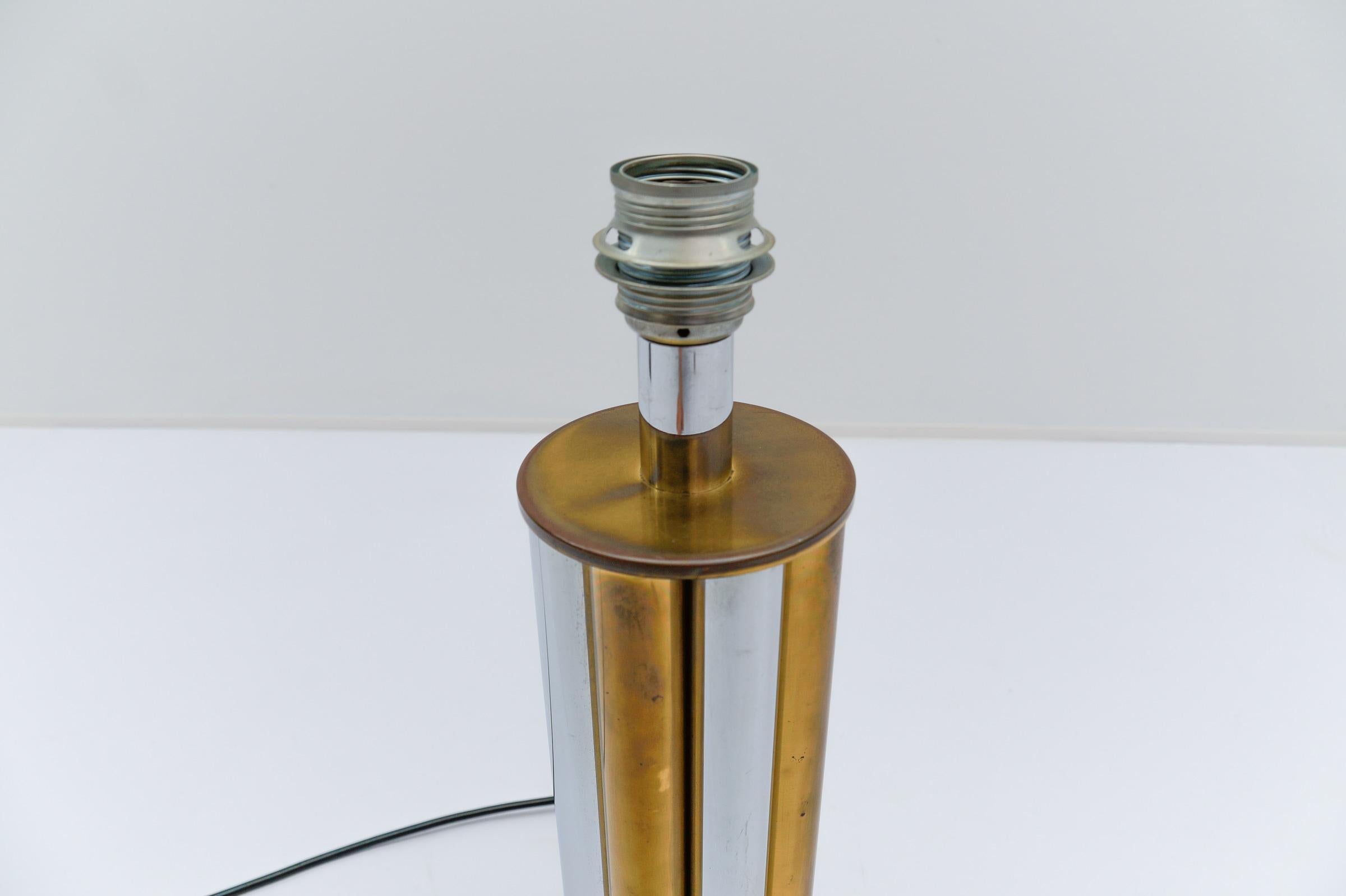 Metal Hollywood Regency Bicolor Table Lamp Base by Leola, Germany, 1970s For Sale