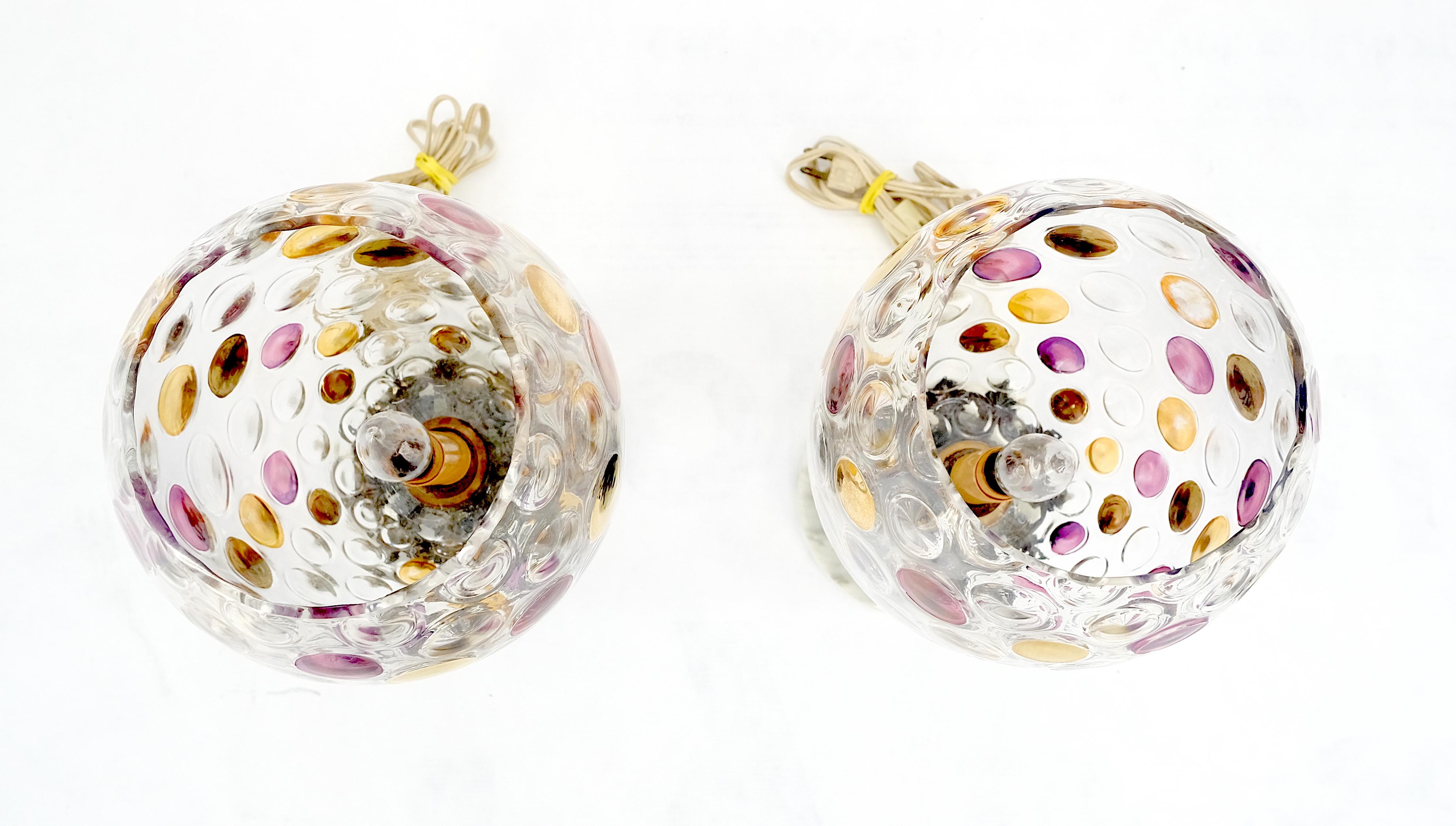 Hollywood Regency Bohemian Glass Crystal Table Lamps In Good Condition For Sale In Rockaway, NJ