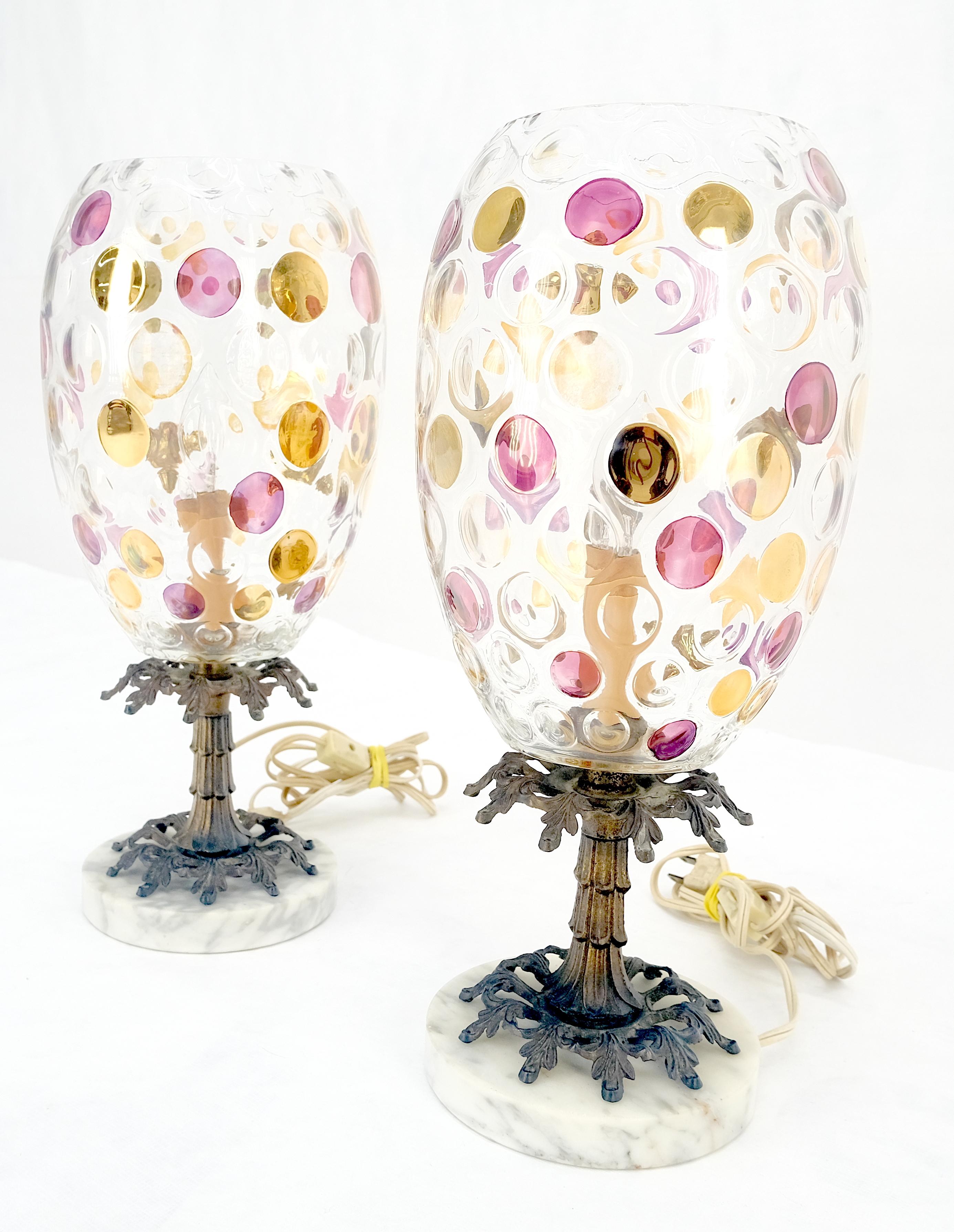 Hollywood Regency Bohemian Glass Crystal Table Lamps For Sale 1
