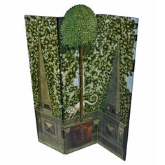 Hollywood Regency Botanical Hand Painted Maitland Smith Screen Room Divider