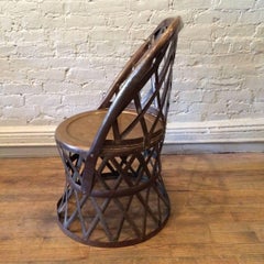 Hollywood Regency Braided Brass Drum Chair by Sarreid