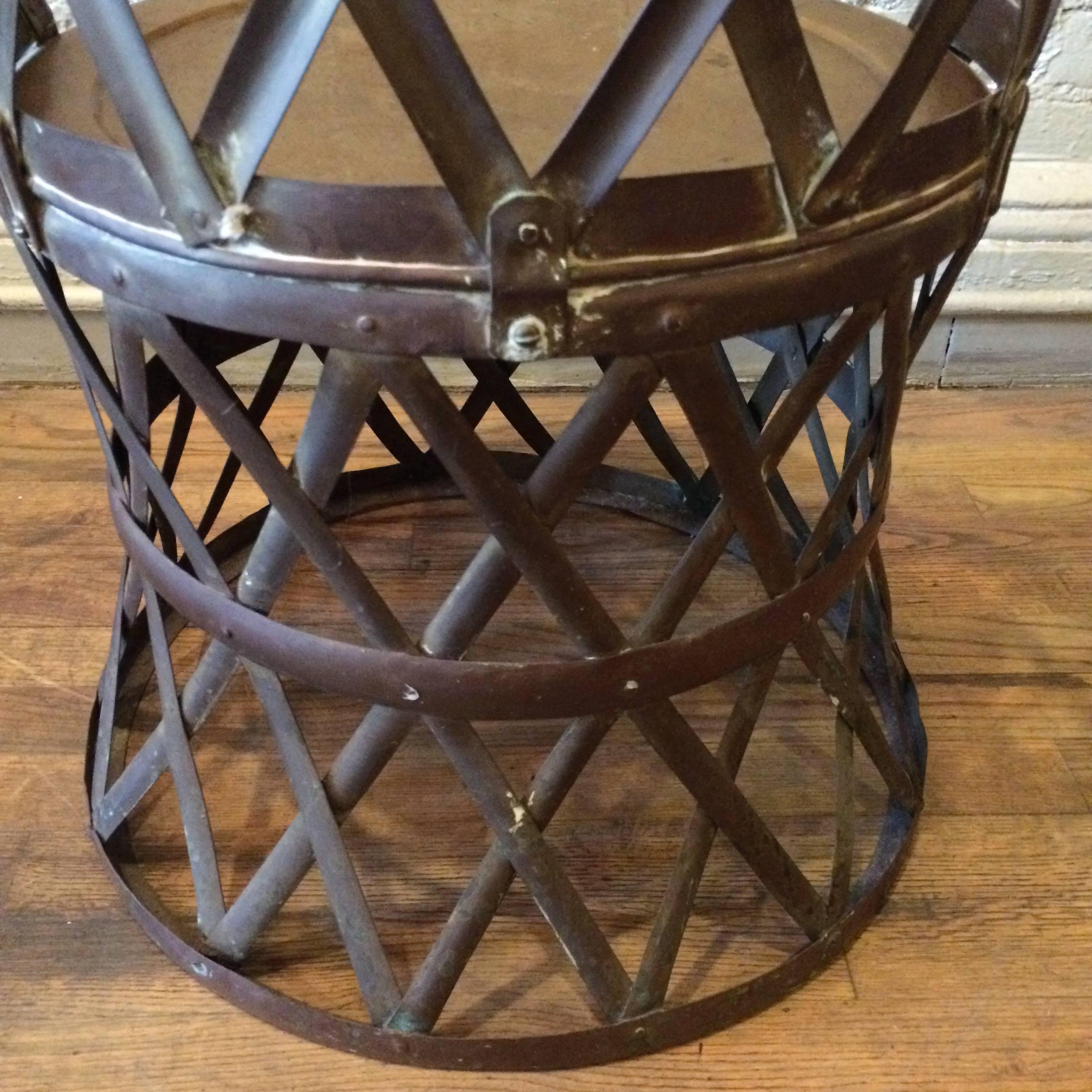Hollywood Regency Braided Brass Drum Chair by Sarreid For Sale 1