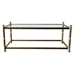 Hollywood Regency Brass and Beveled Glass Coffee Table, ca. 1970