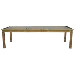 Hollywood Regency Brass and Beveled Glass Mastercraft Extension Dining Table