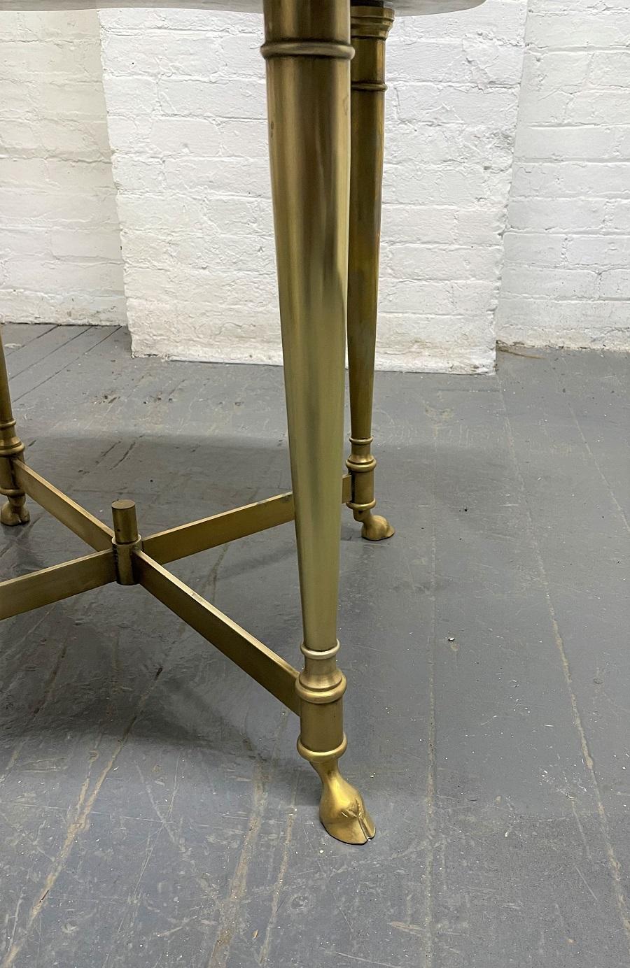 Hollywood Regency Brass and Carrara Marble Table For Sale 1