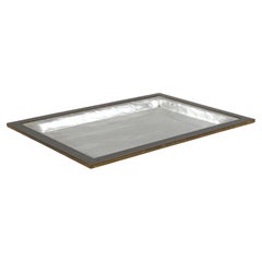 Bandeja de latón e imitación de nácar lucita, Hollywood regency, Italia años 70