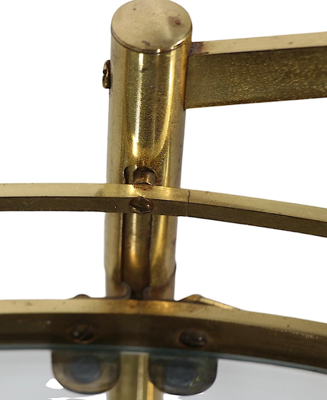 Hollywood Regency Brass and Glass Bar Serving Cart For Sale 5